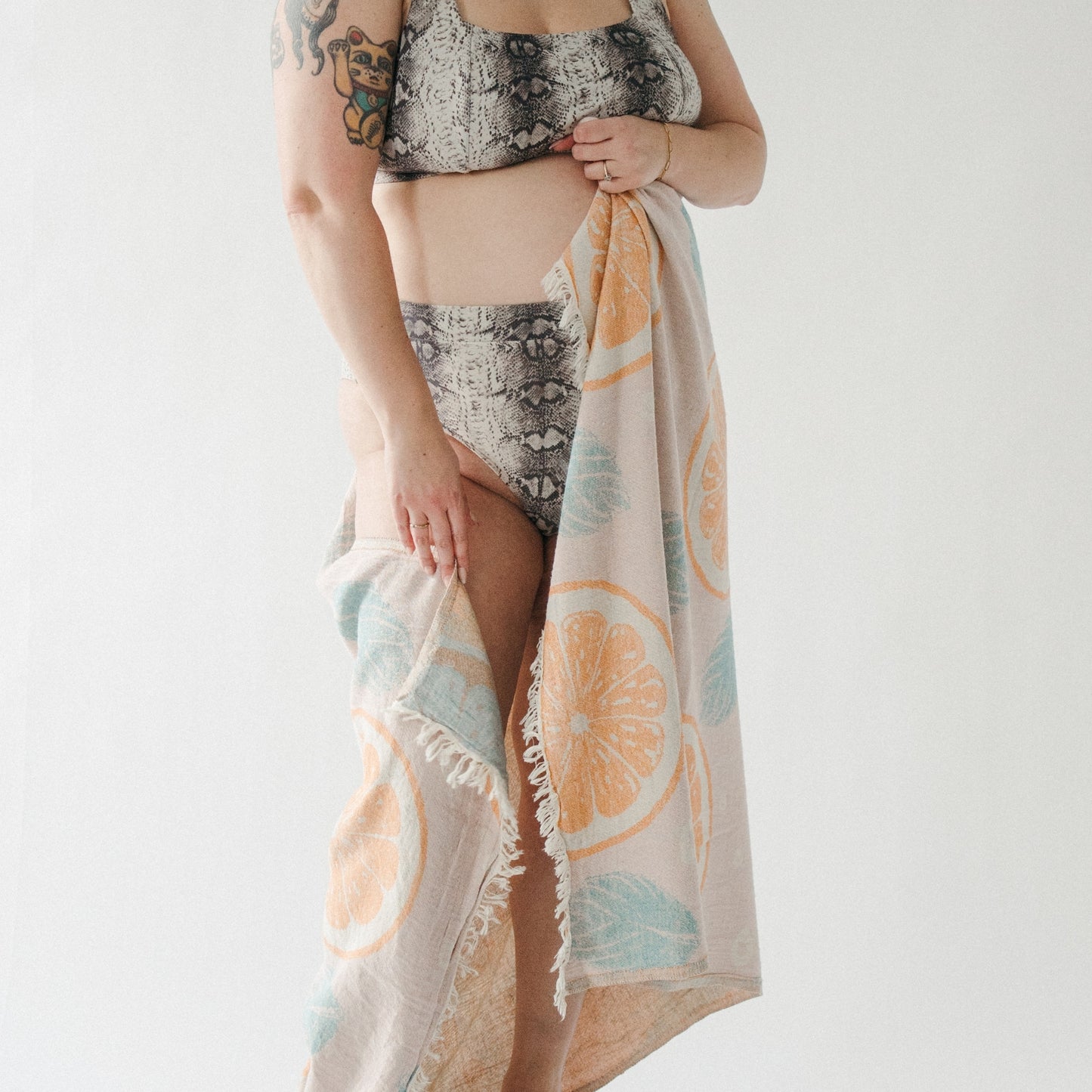 Orange and Leaf Towel