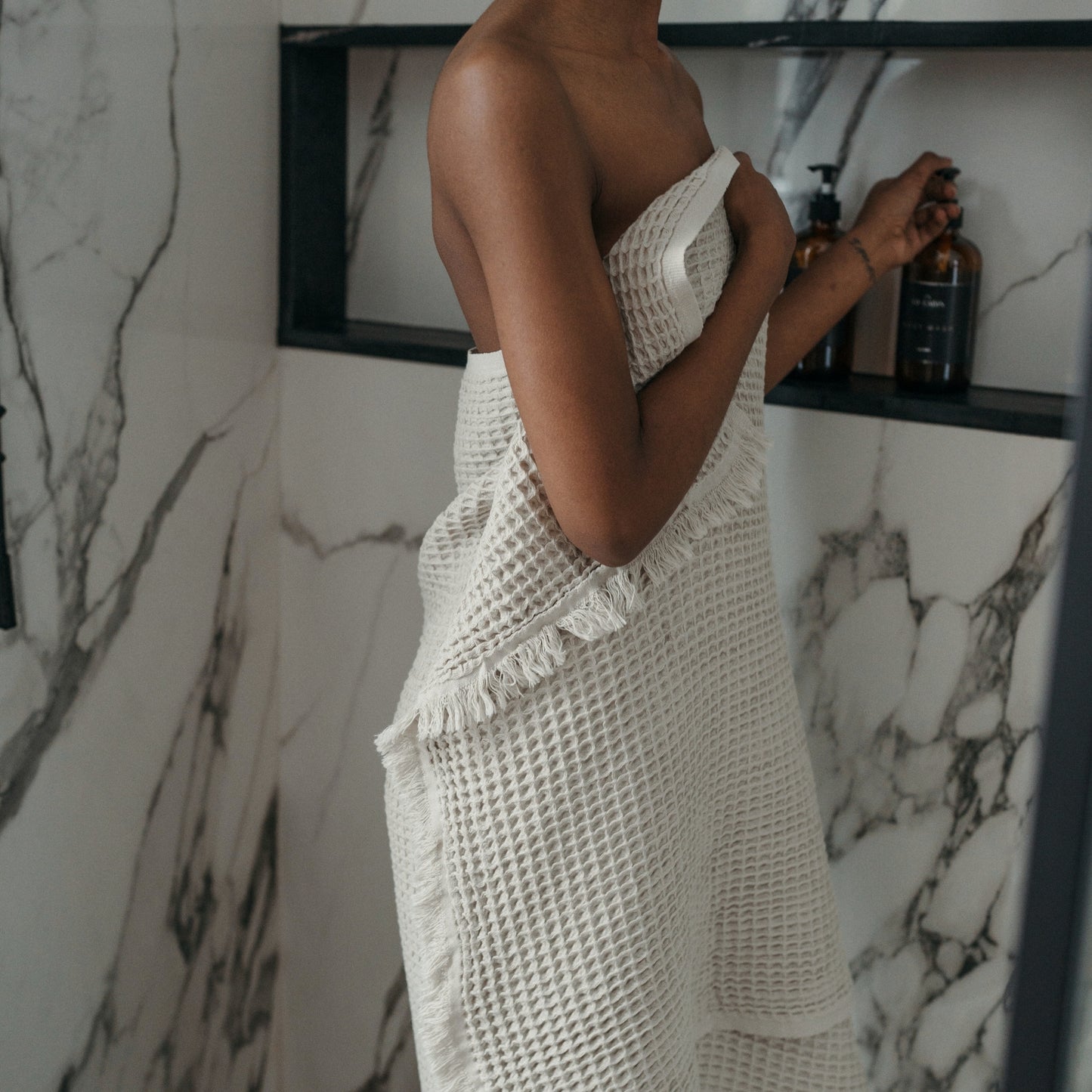 POKOLOKO French Waffle Towel #color_latte