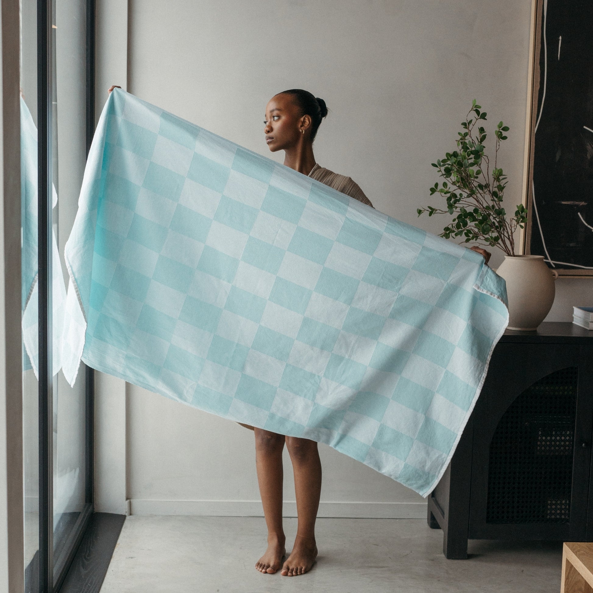 POKOLOKO Checkerboard Towel #color_mint