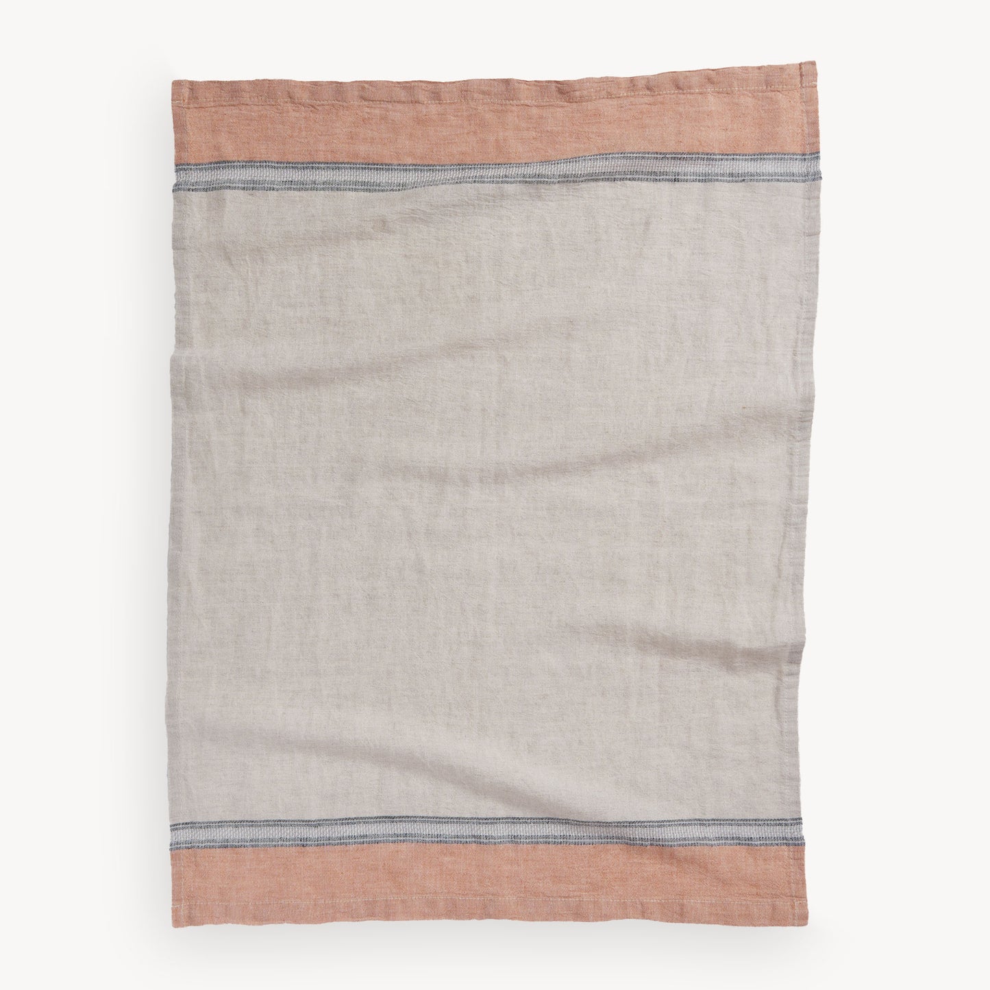 POKOLOKO French Stripe Linen Hand Towel #color_natural-mandarin