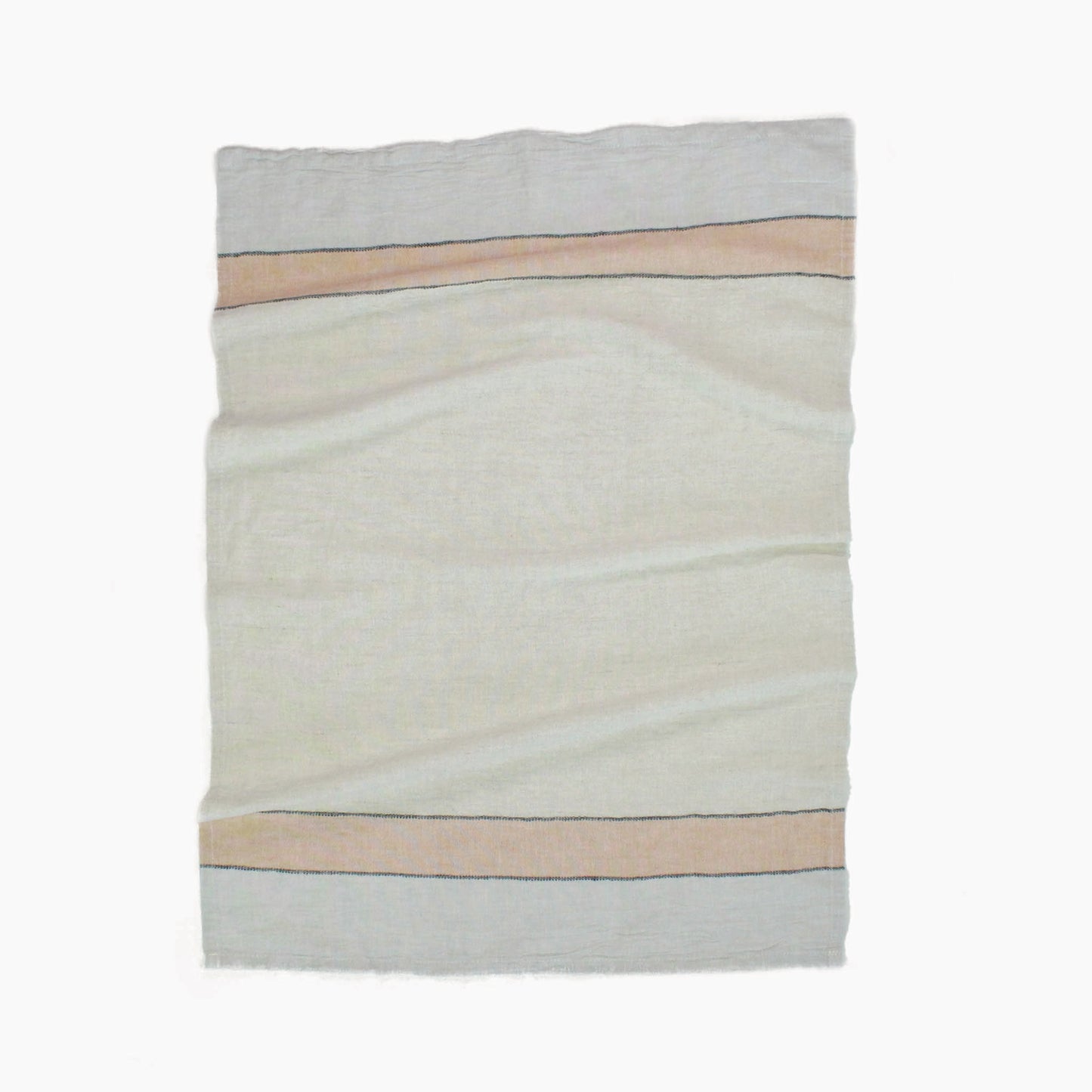 POKOLOKO French Stripe Linen Hand Towel #color_natural-mandarin-grey