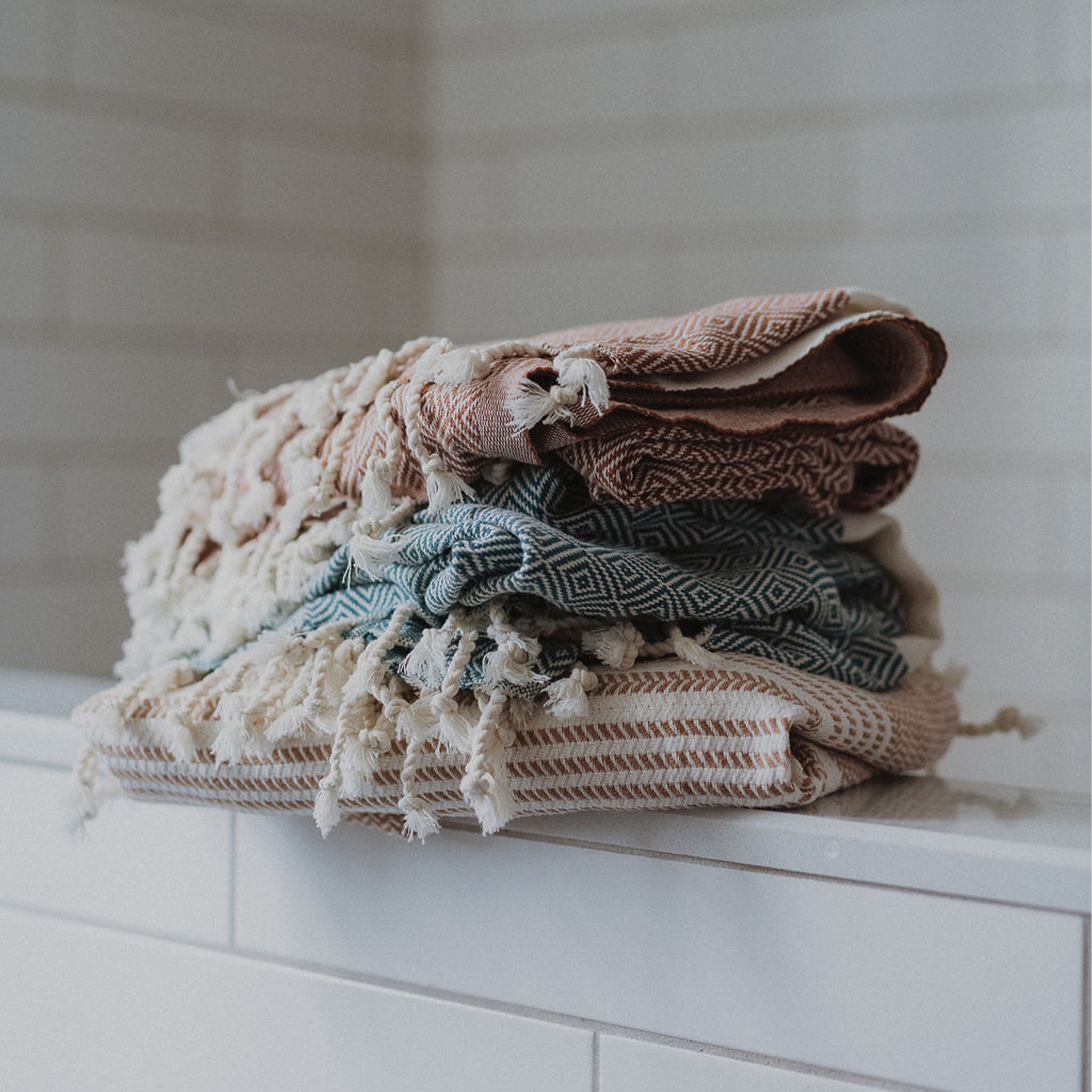 POKOLOKO Diamond Hand Towel #color_sandstone-hasir