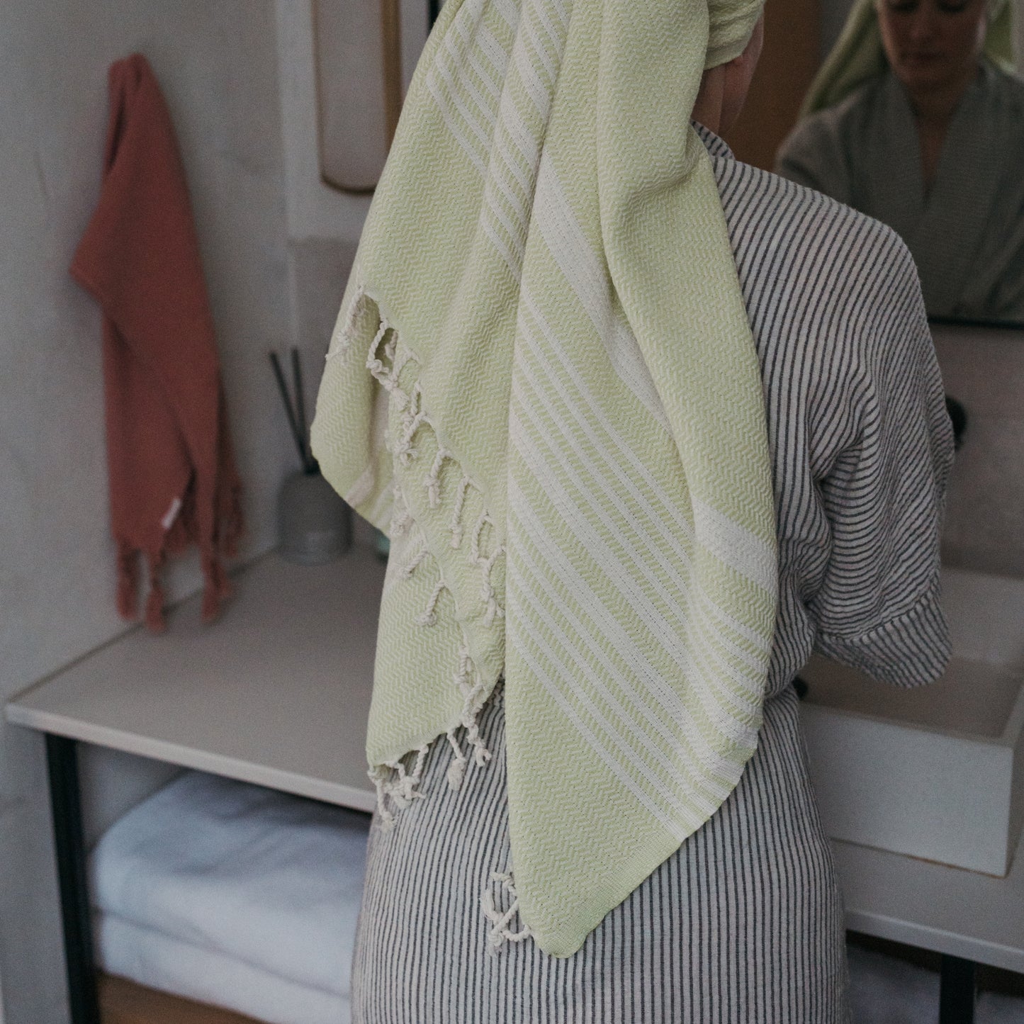 POKOLOKO Diamond Hand Towel #color_kiwi-hasir