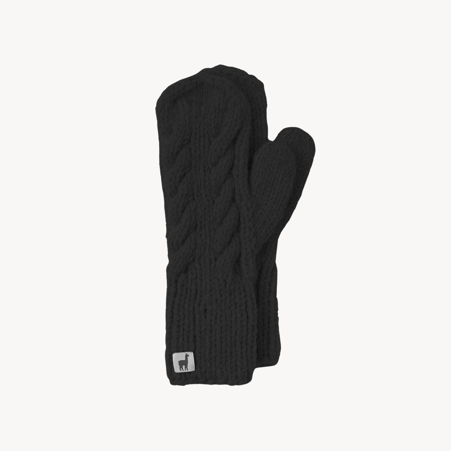 POKOLOKO Hand-Knit Alpaca Mittens #color_black-hand-knit