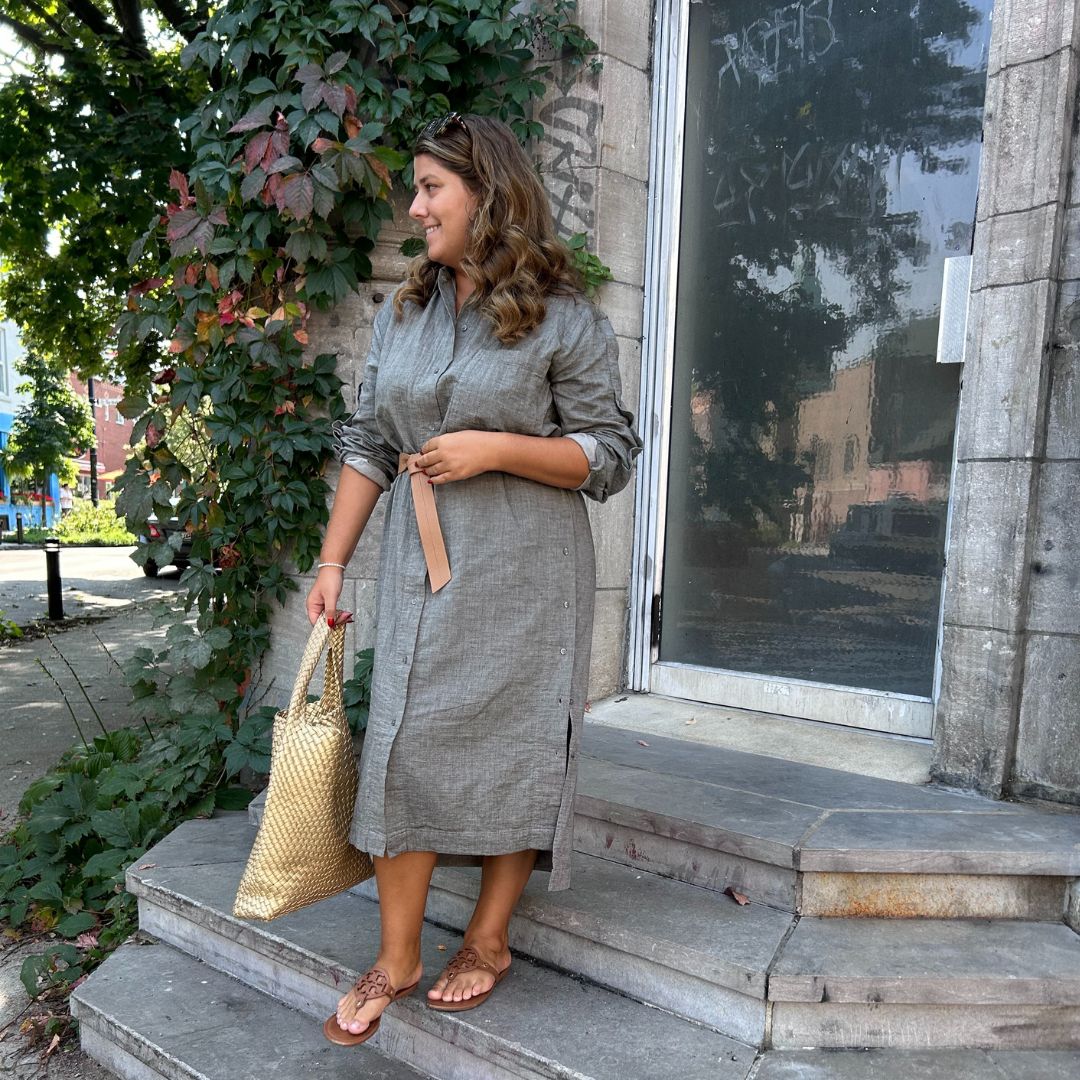 City Collection Buttoned Shirt Dress