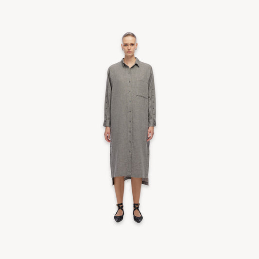 City Collection Buttoned Shirt Dress