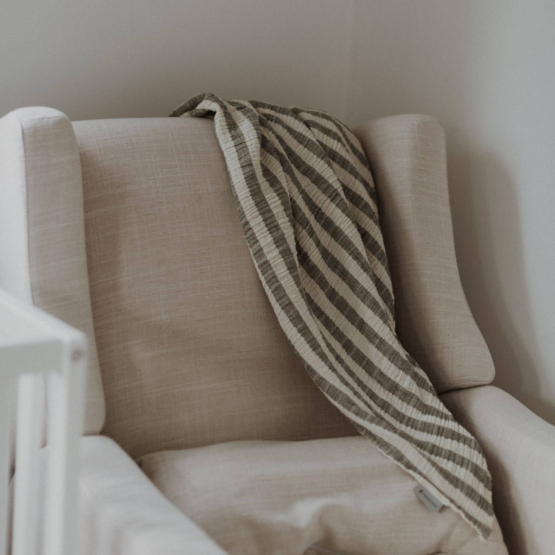 POKOLOKO Sailor Muslin Baby Blanket #color_moss