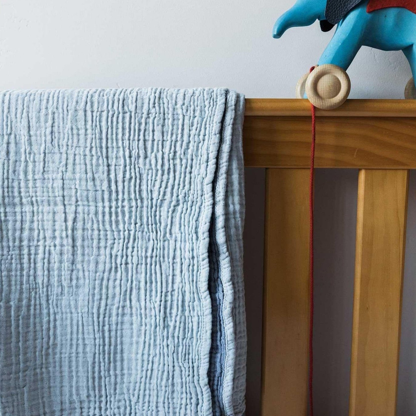 POKOLOKO Crinkle Cotton Baby Blanket #color_crinkle-blue