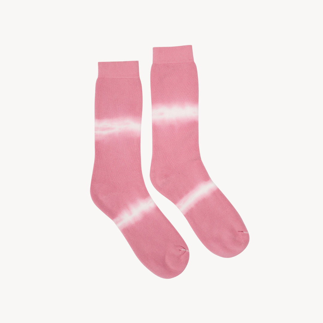 POKOLOKO Pima Terry Tie Dye Socks #color_pink-tie-dye