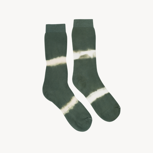 POKOLOKO Pima Terry Tie Dye Socks #color_khaki-tie-dye