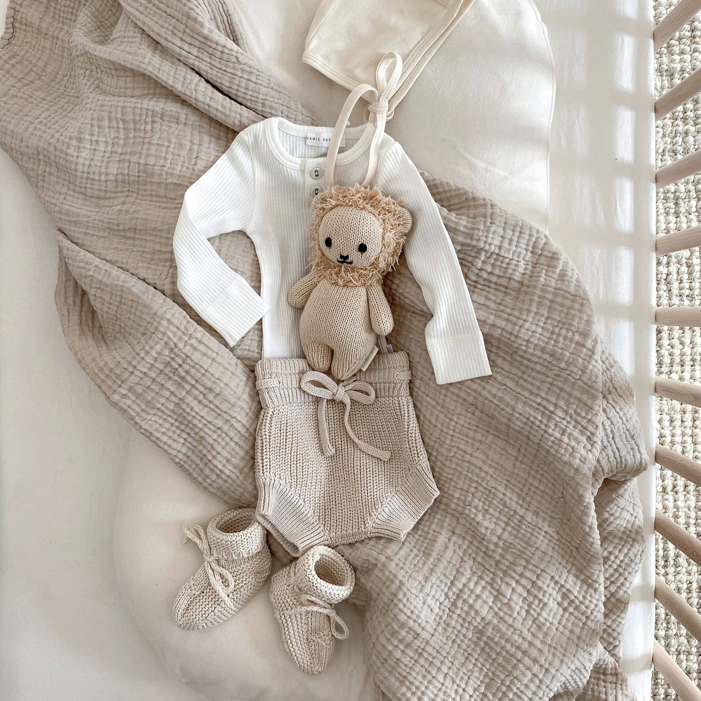 POKOLOKO Crinkle Cotton Baby Blanket #color_crinkle-beige