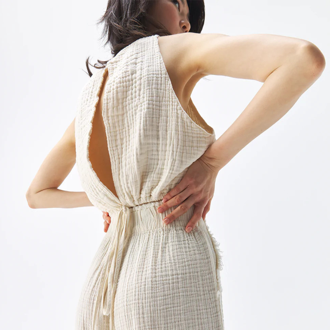 POKOLOKO Crinkle Keyhole Tank #color_crinkle-cream