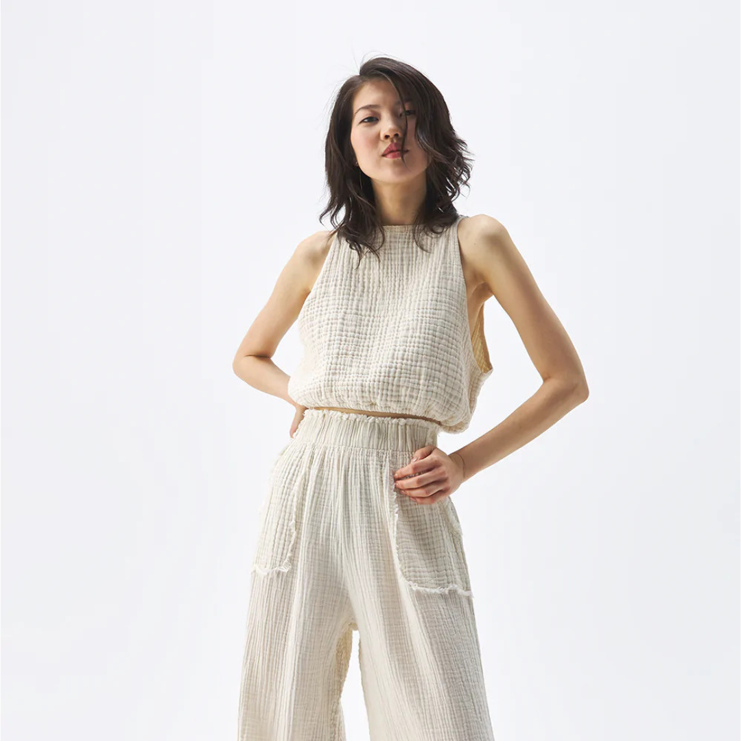 POKOLOKO Crinkle Keyhole Tank #color_crinkle-cream