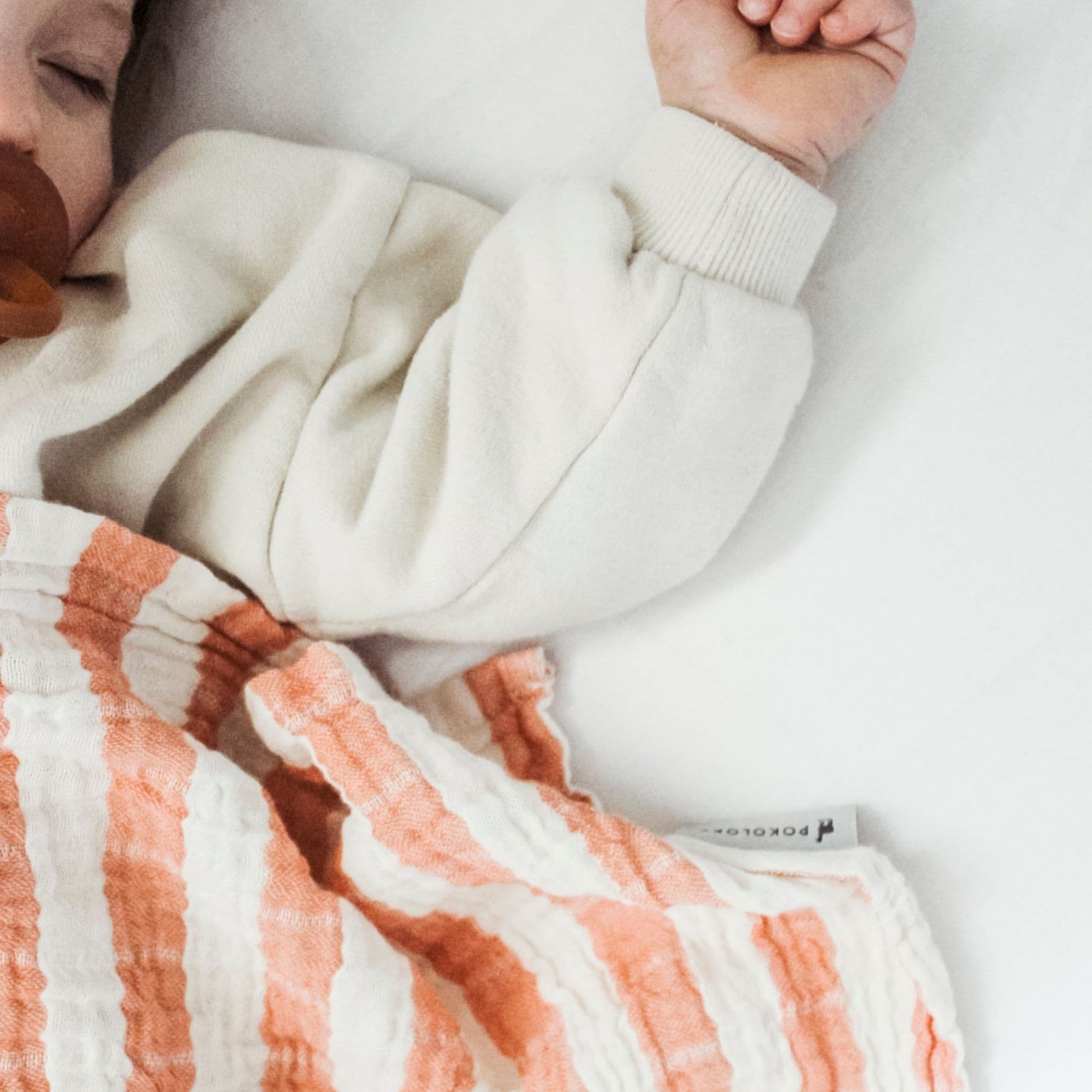POKOLOKO Sailor Muslin Baby Blanket #color_mandarin