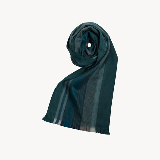 POKOLOKO Striped Alpaca Seamless Scarf #color_mariner