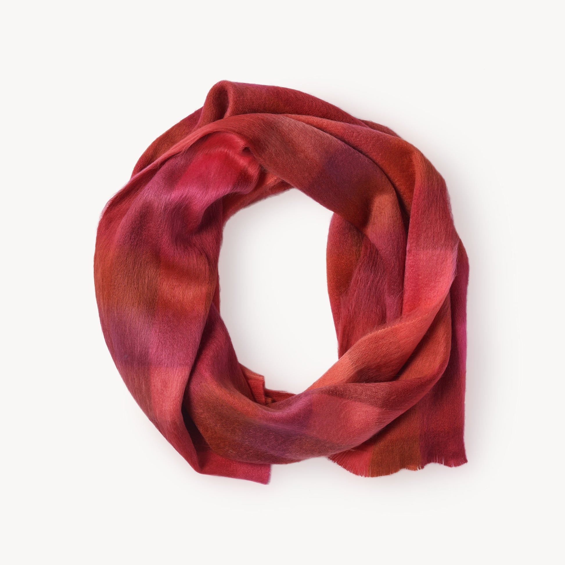 POKOLOKO Alpaca Seamless Check Scarf #color_claret-check