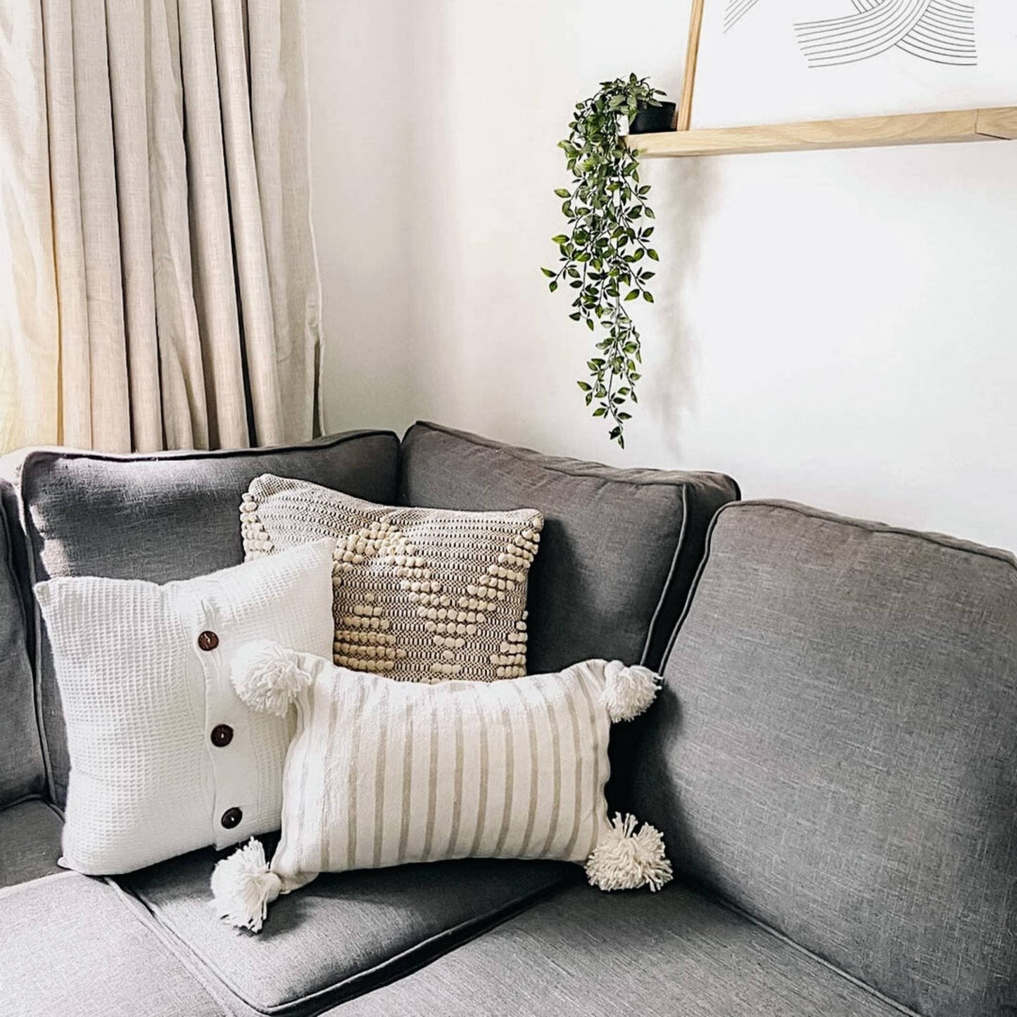 POKOLOKO Classic Light Grey Moroccan Pillow - 14x22" #color_classic-light-grey