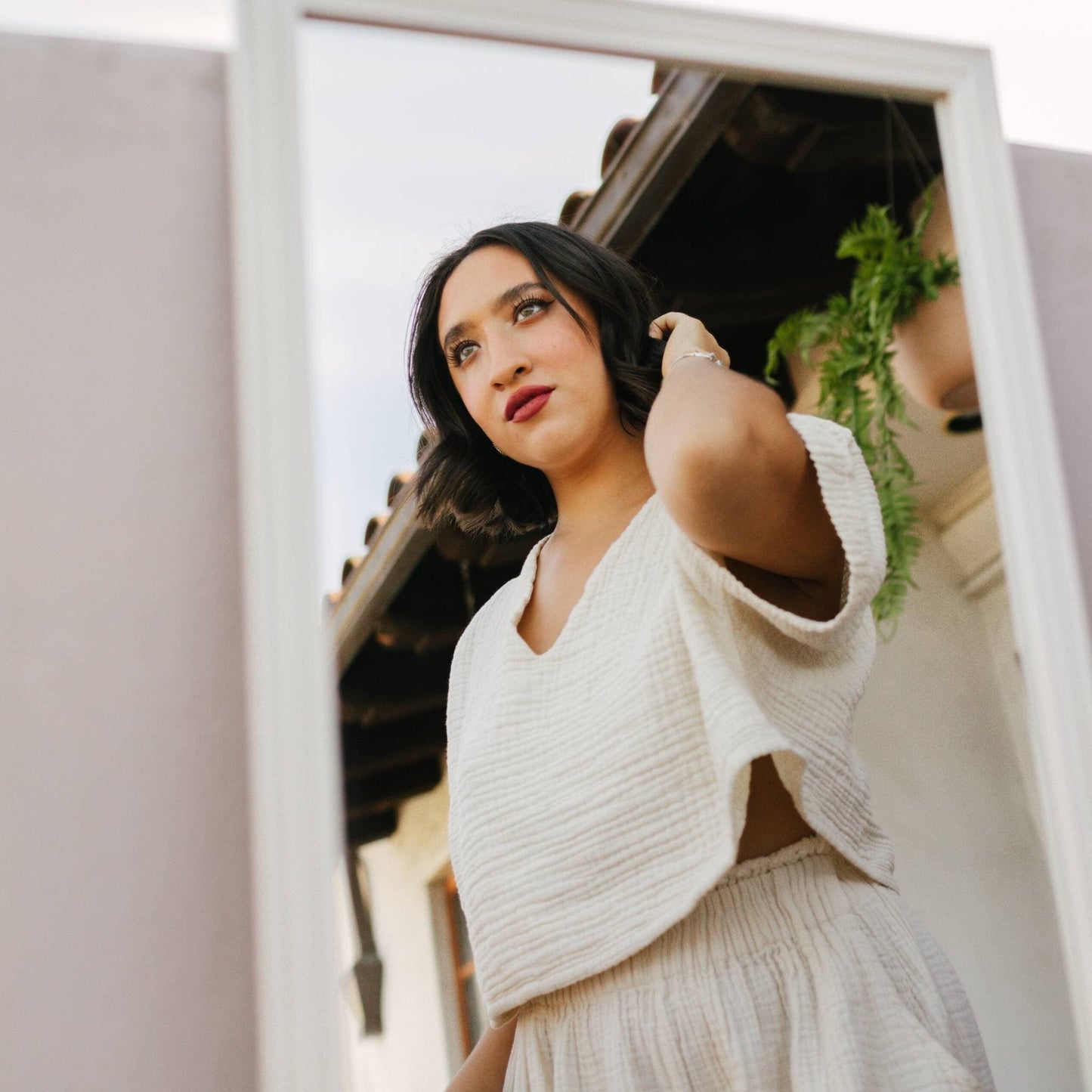 POKOLOKO Crinkle Crop Top #color_crinkle-cream