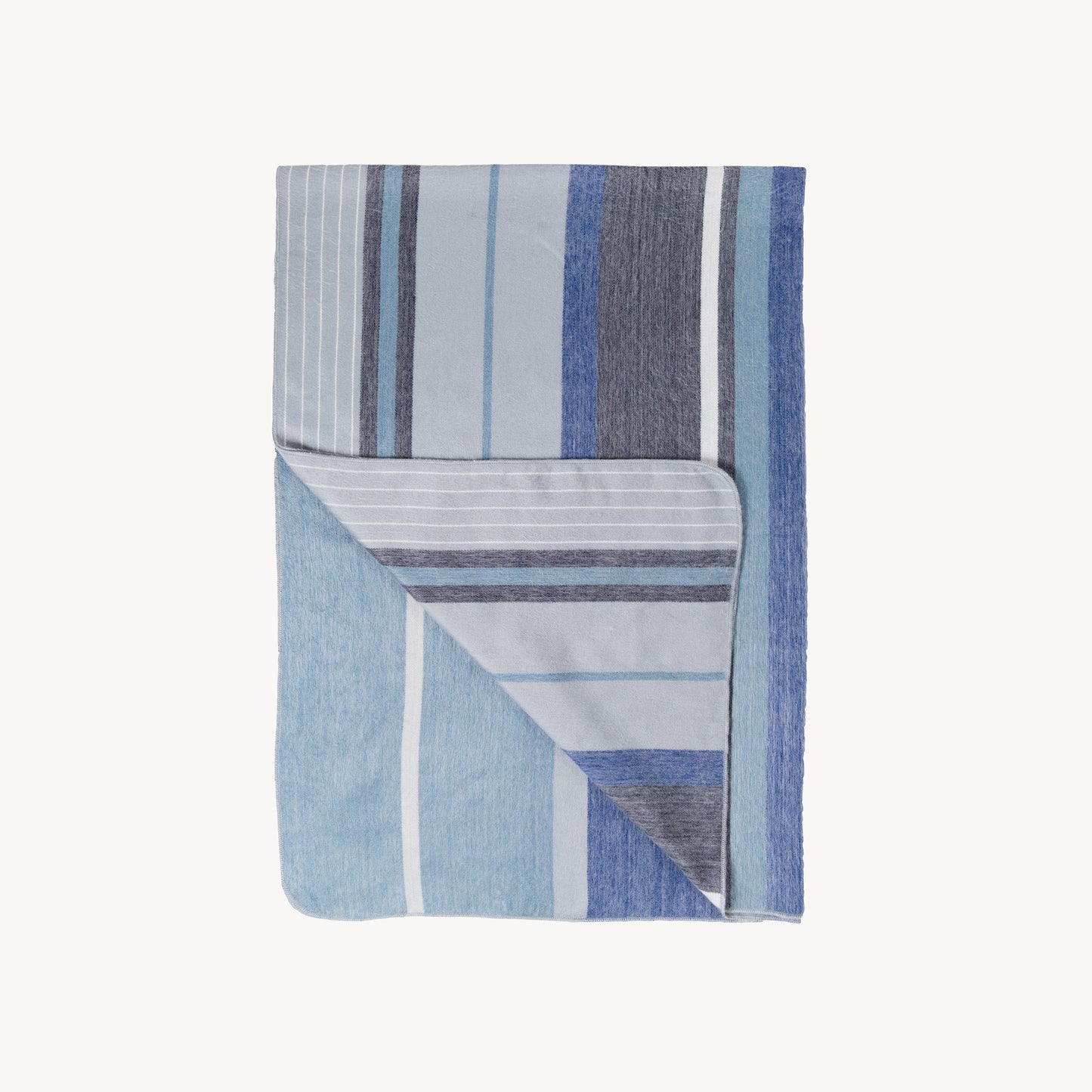 POKOLOKO Striped Alpaca Blanket #color_azurite