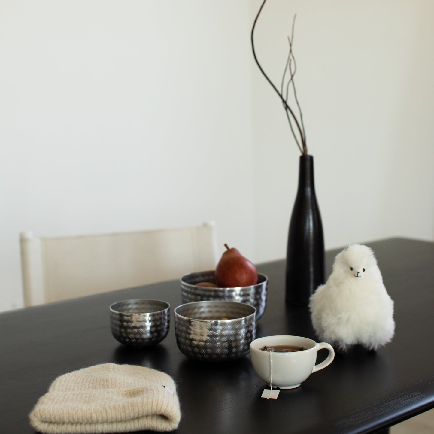 POKOLOKO Silver Hammered Bowl - Set of 3