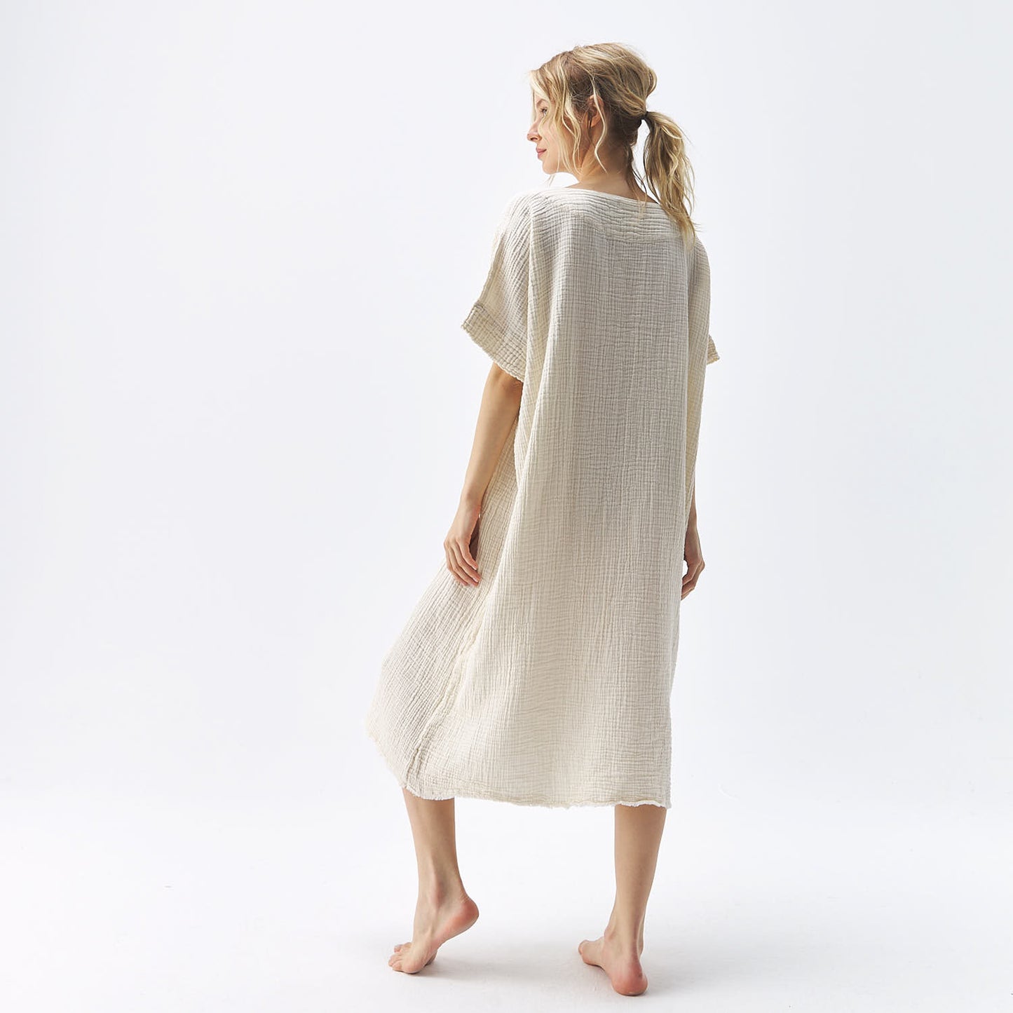 POKOLOKO Crinkle Balloon Dress #color_crinkle-cream