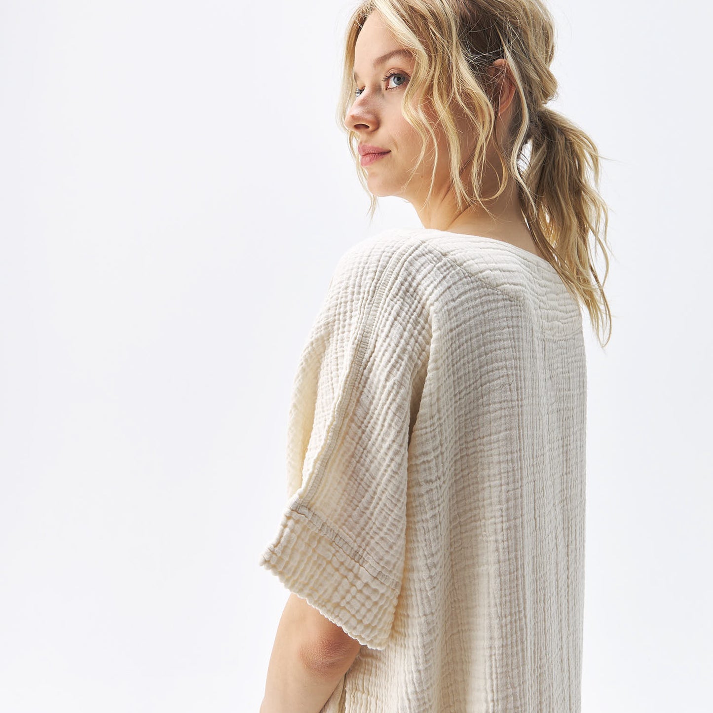 POKOLOKO Crinkle Balloon Dress #color_crinkle-cream