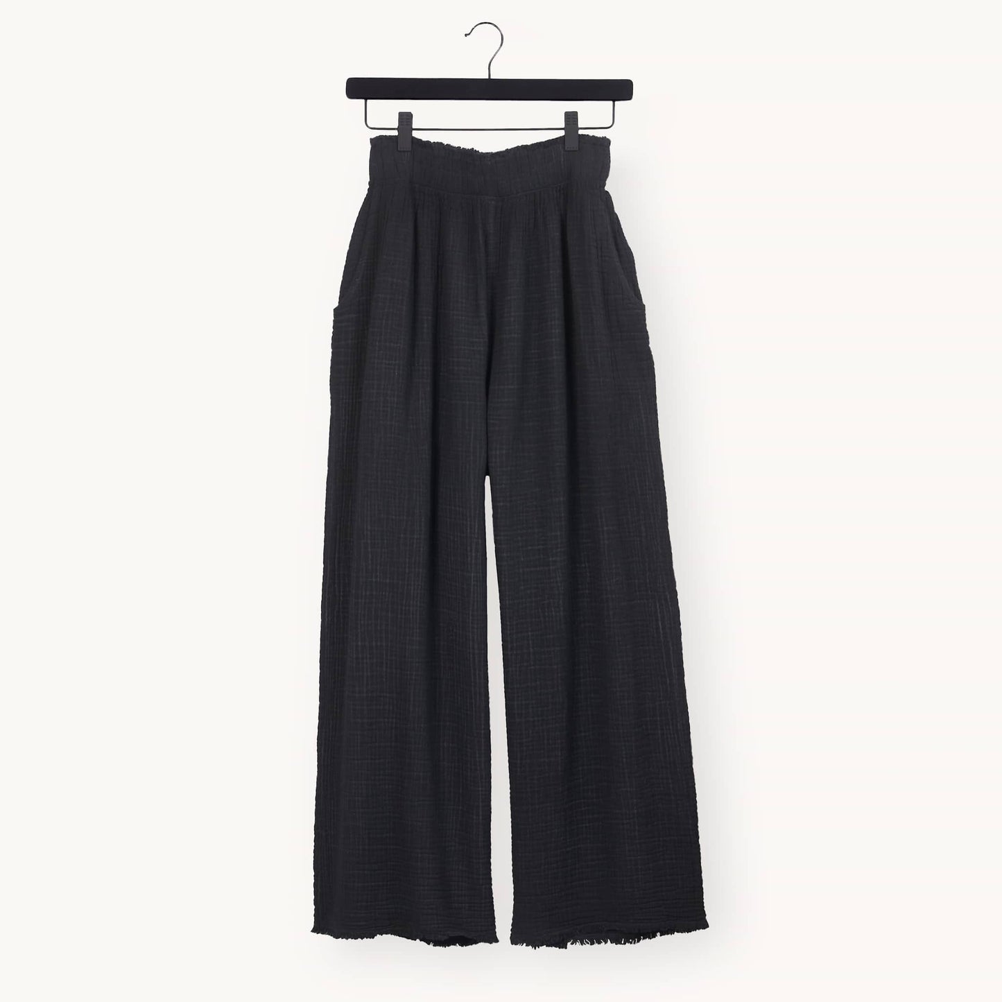 POKOLOKO Crinkle Palazzo Pants #color_crinkle-black