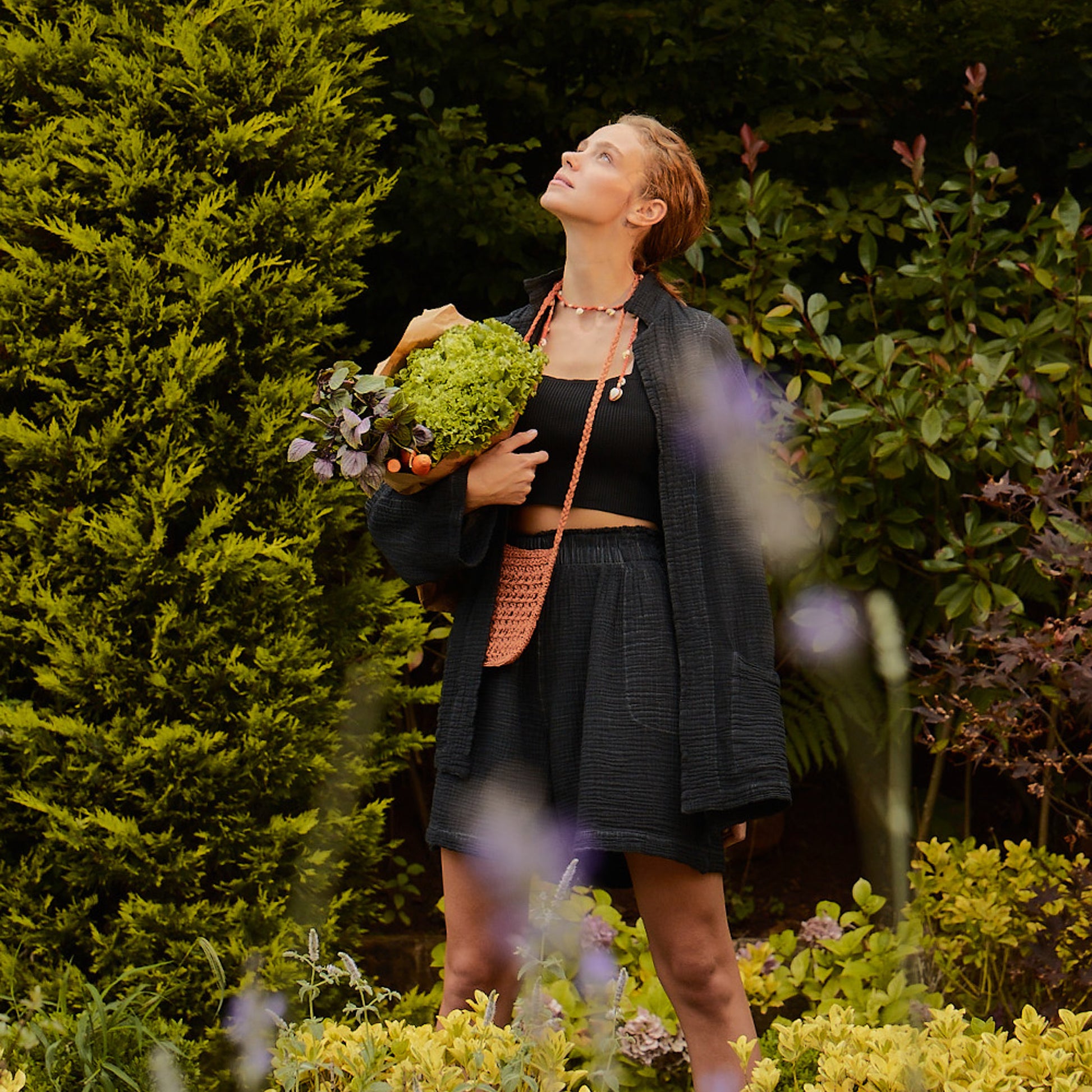 POKOLOKO Crinkle Relaxed Shorts #color_crinkle-black