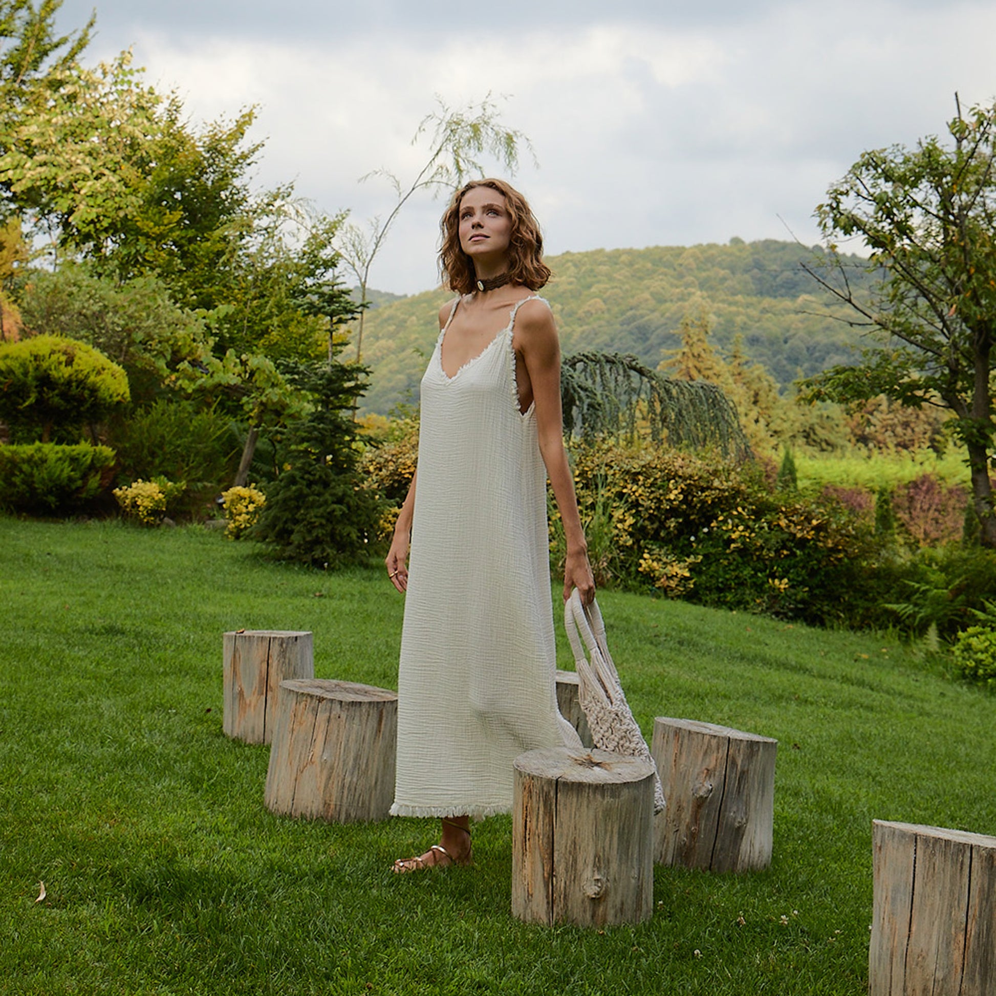 POKOLOKO Crinkle Strappy Dress #color_crinkle-cream