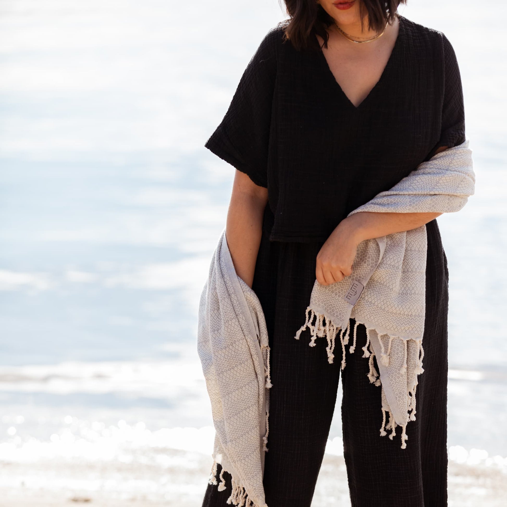 POKOLOKO Crinkle Crop Top #color_crinkle-black