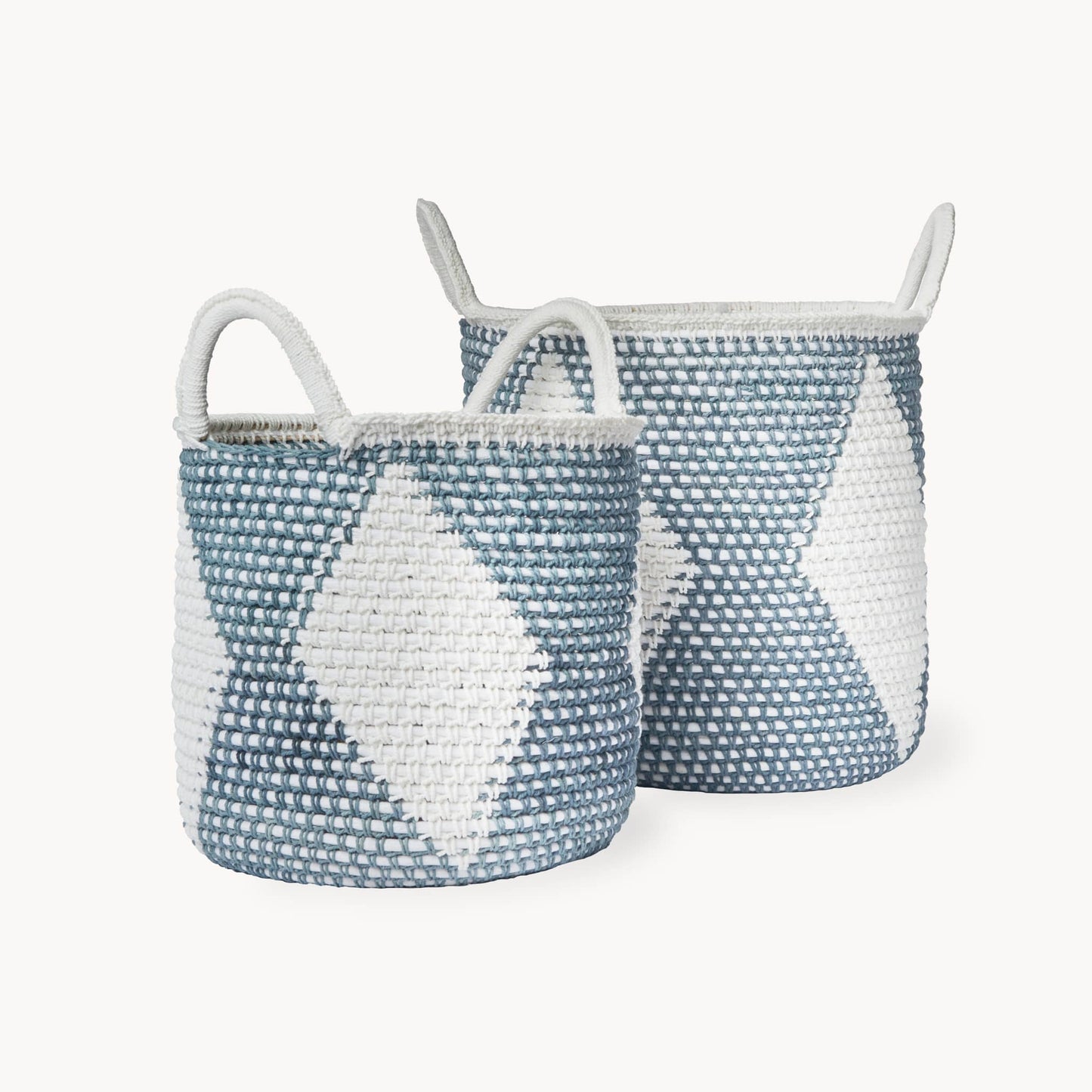 POKOLOKO Cotton Basket #color_grey-white-cotton