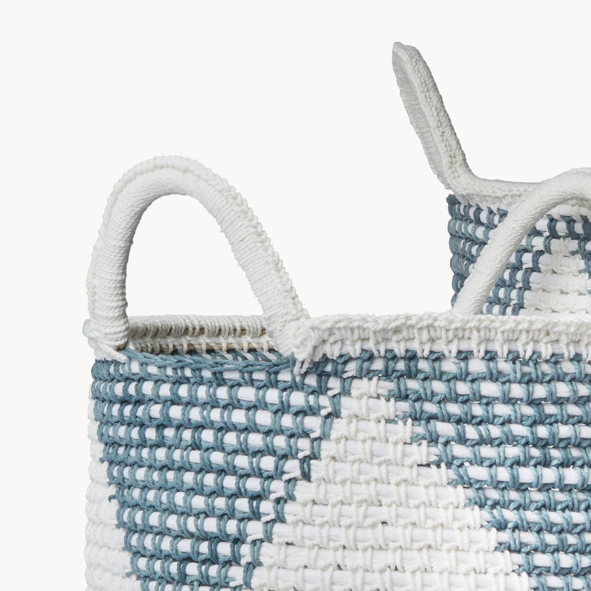 POKOLOKO Cotton Basket #color_grey-white-cotton