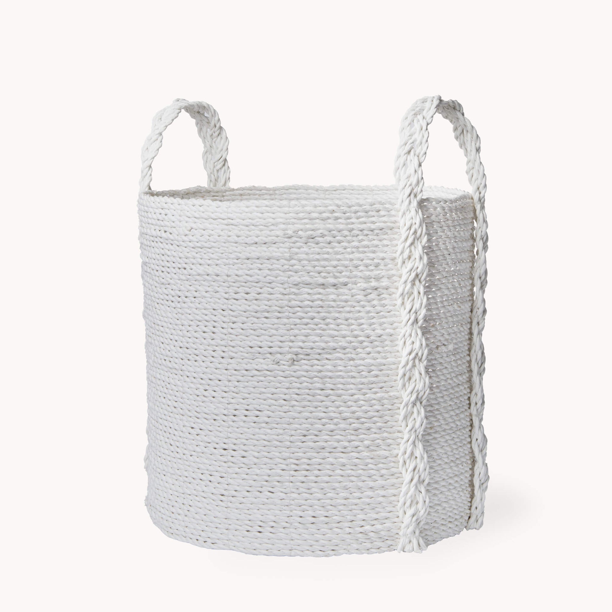 POKOLOKO Handled Seagrass Basket #color_white-natural
