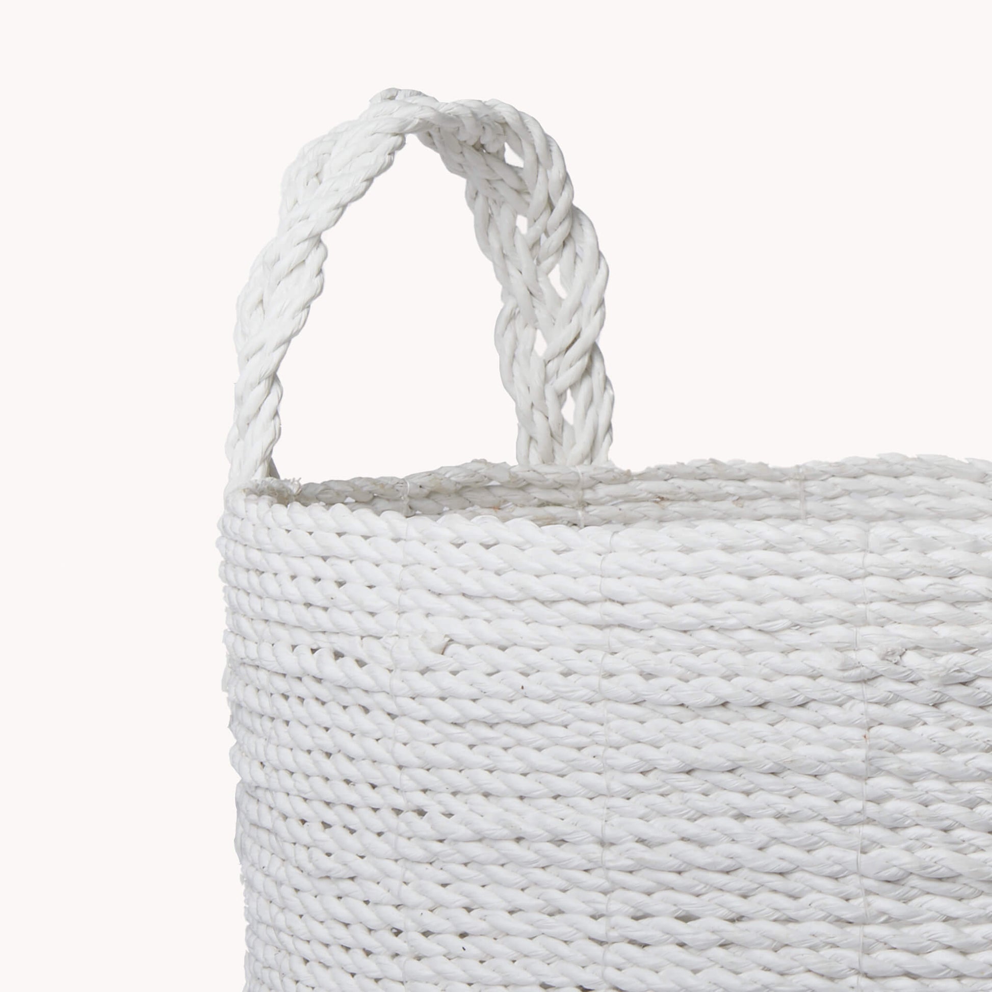 POKOLOKO Handled Seagrass Basket #color_white-natural