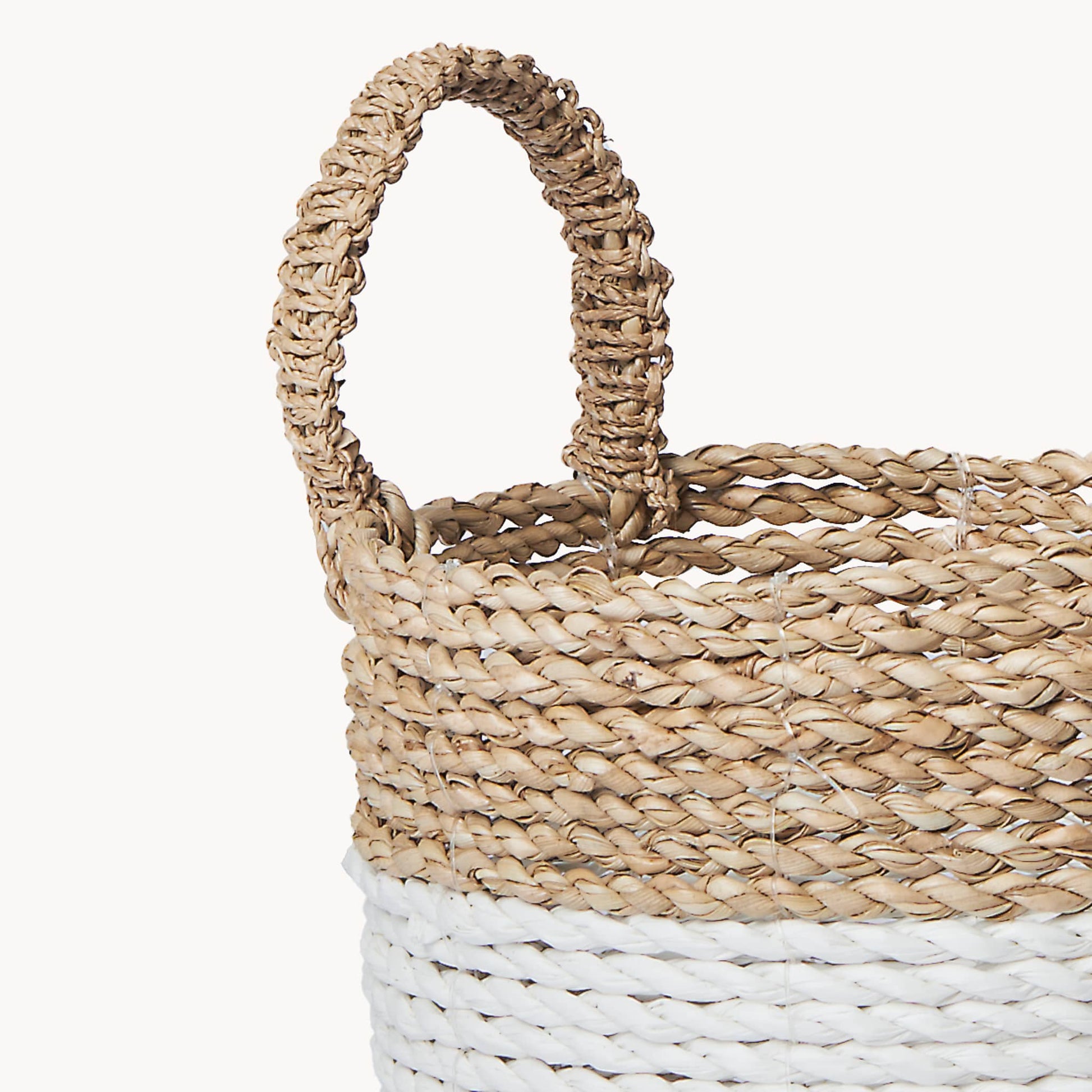 POKOLOKO Handled Basket #color_white-natural