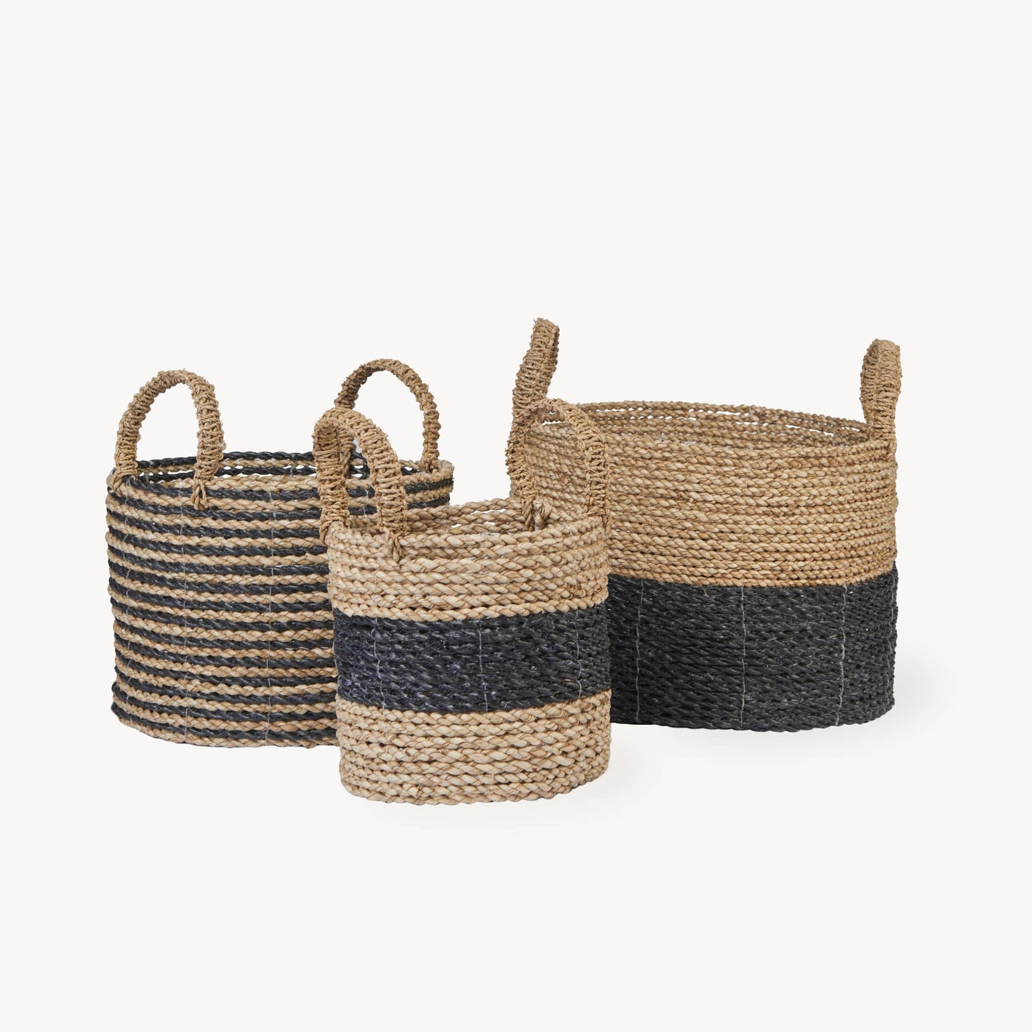 POKOLOKO Handled Basket #color_black-natural