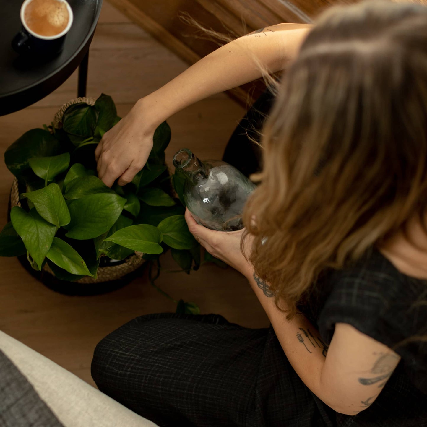 POKOLOKO Handled Basket #color_black-natural