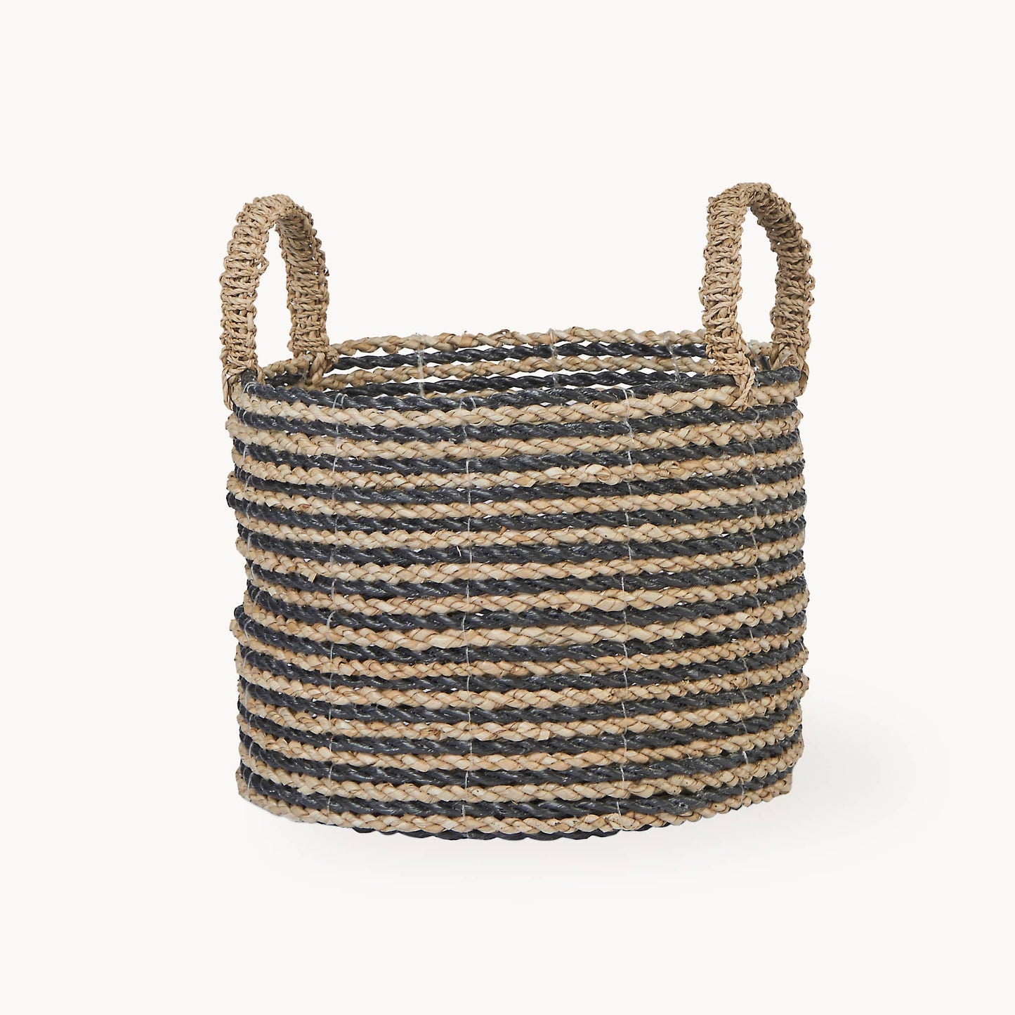 POKOLOKO Handled Basket #color_black-natural