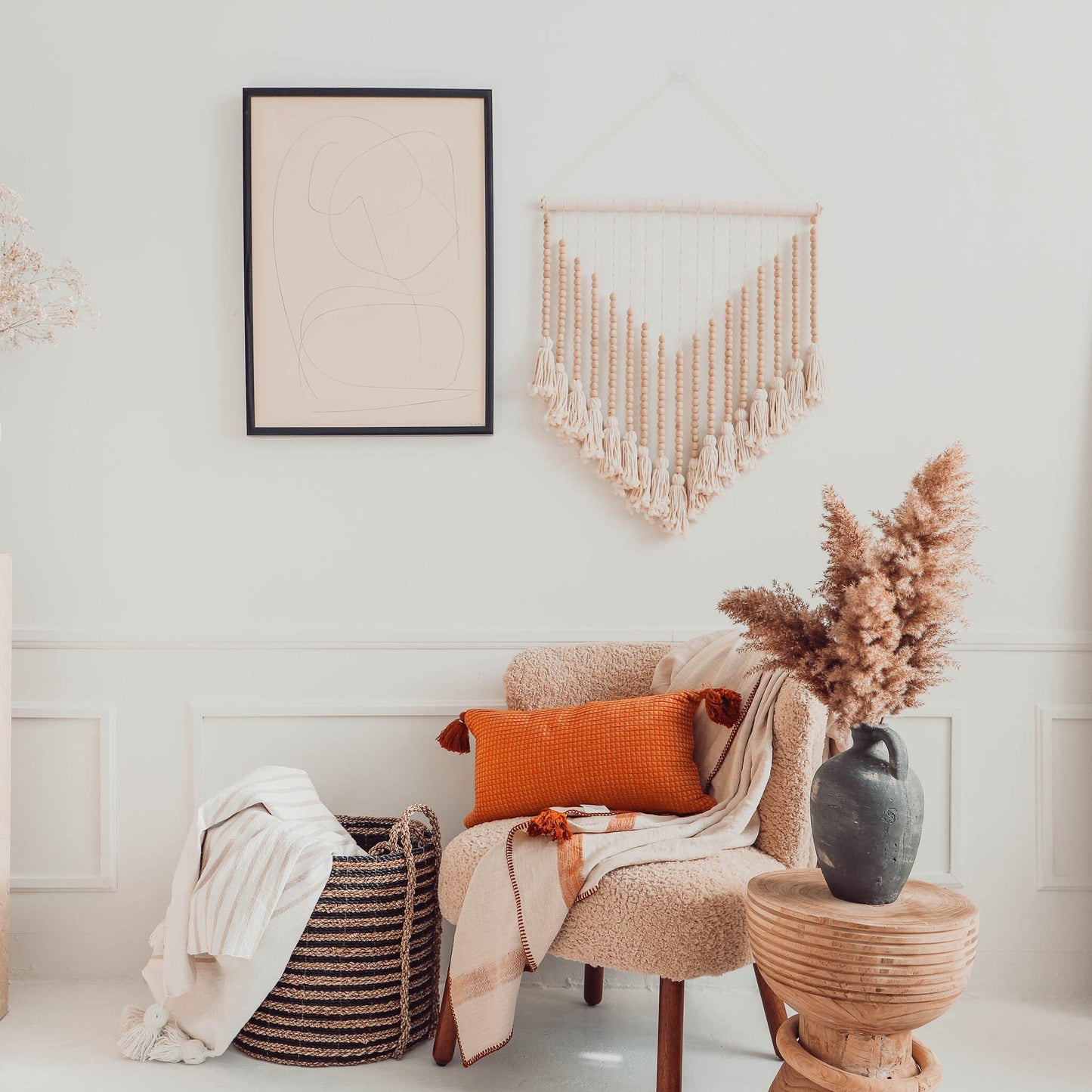 POKOLOKO Beaded Macrame Hanging #color_natural