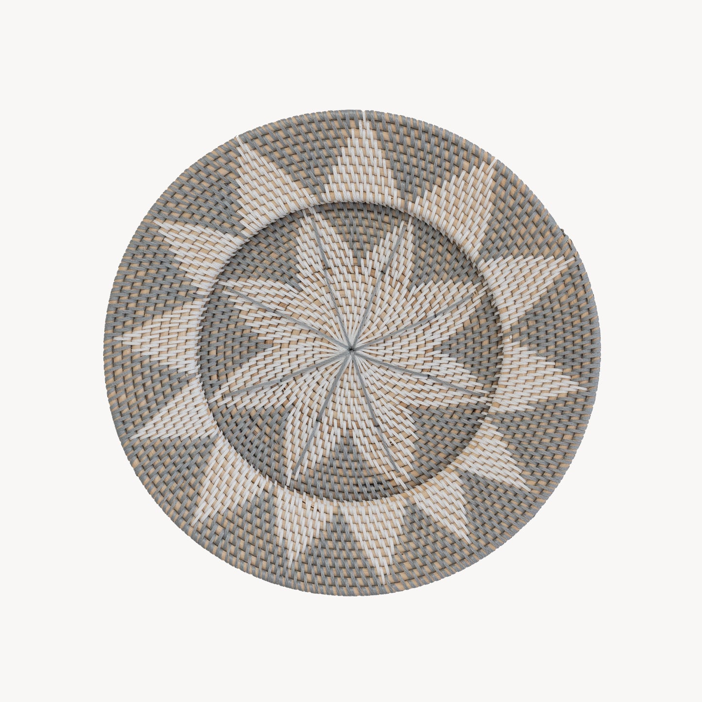 POKOLOKO Rattan Wall Plate #color_plate-grey-cream