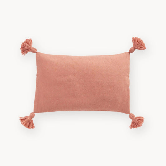 POKOLOKO Solid Coral Moroccan Pillow - 12x20”