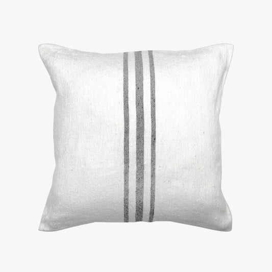 POKOLOKO Middle Stripe Light Grey Pillow - 18x18"