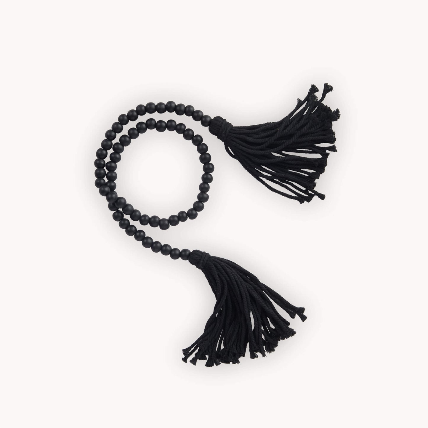 POKOLOKO Beaded Double Tassel #color_black-black