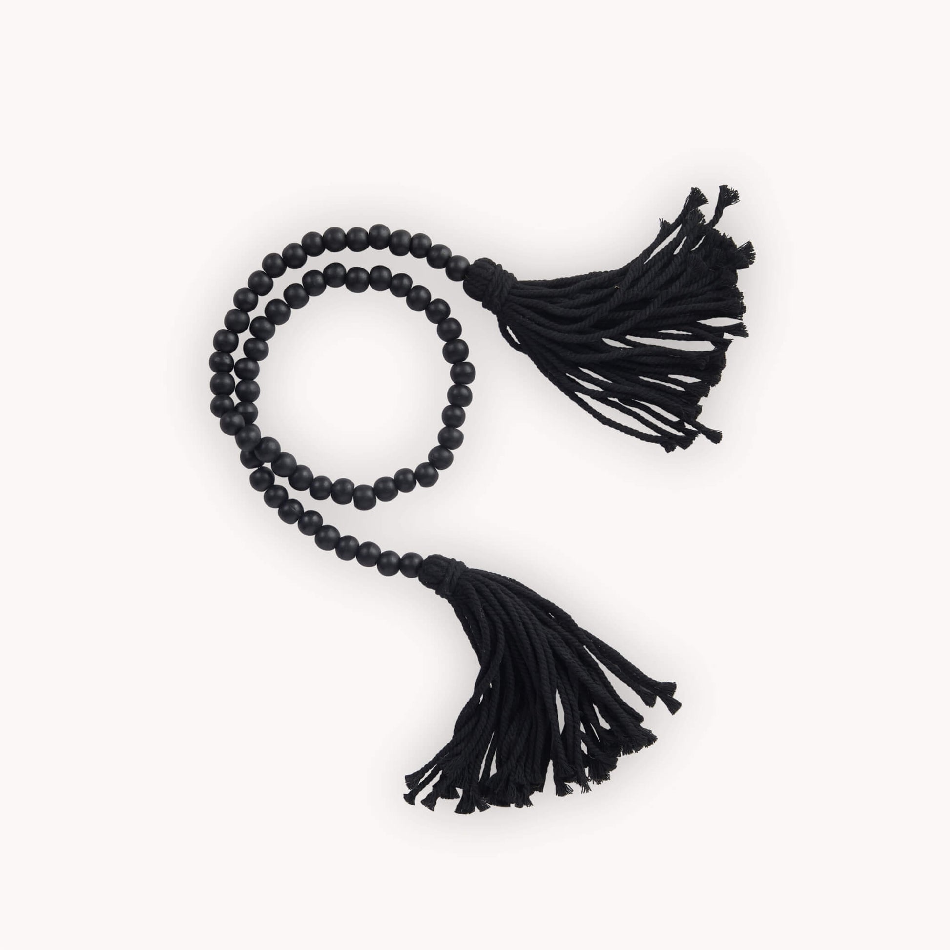 POKOLOKO Beaded Double Tassel #color_black-black