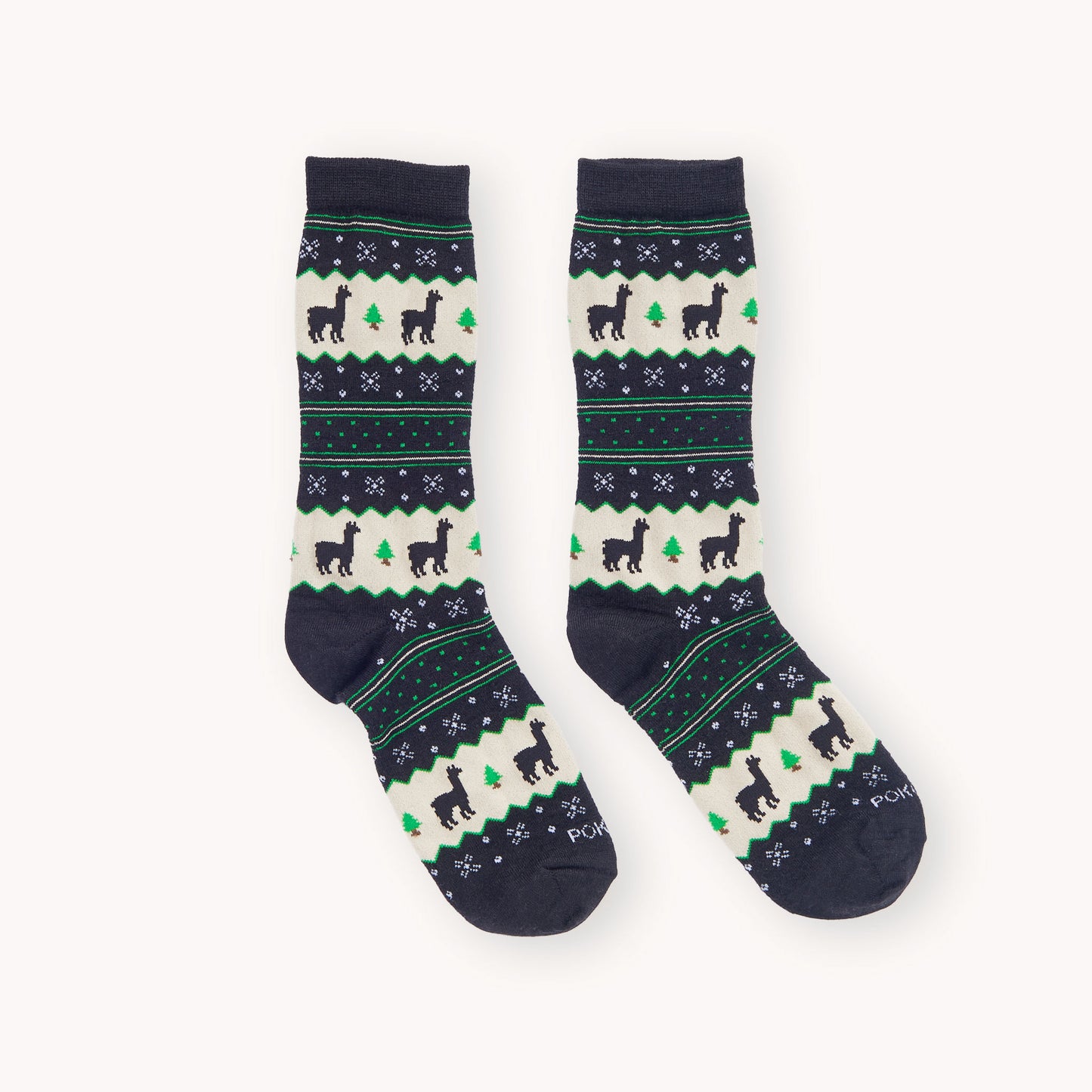 POKOLOKO Holiday Stripe Alpaca Socks #color_black-holiday