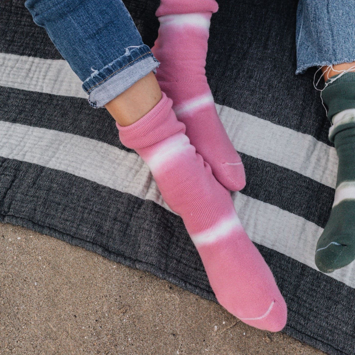 POKOLOKO Pima Terry Tie Dye Socks #color_pink-tie-dye