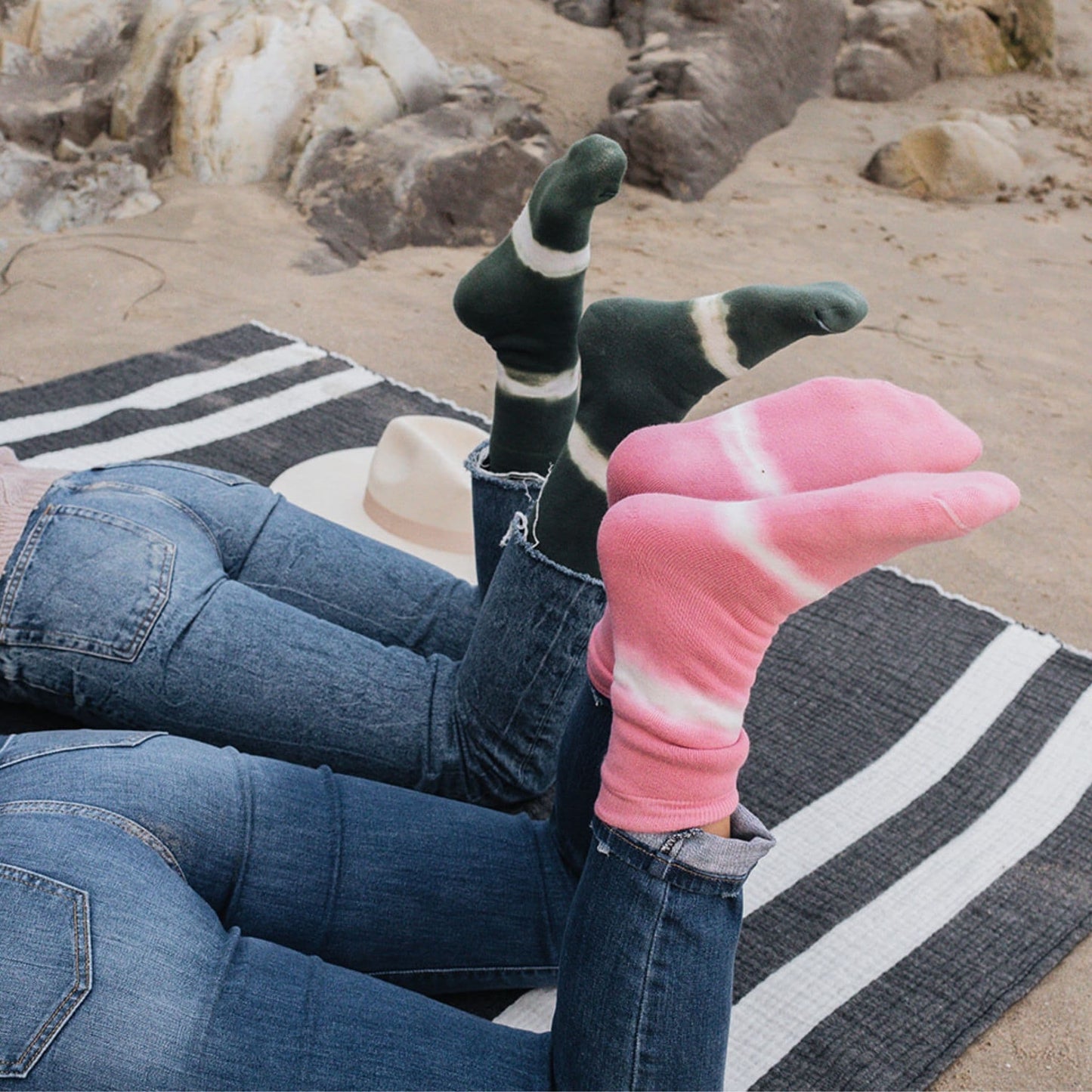 POKOLOKO Pima Terry Tie Dye Socks #color_pink-tie-dye