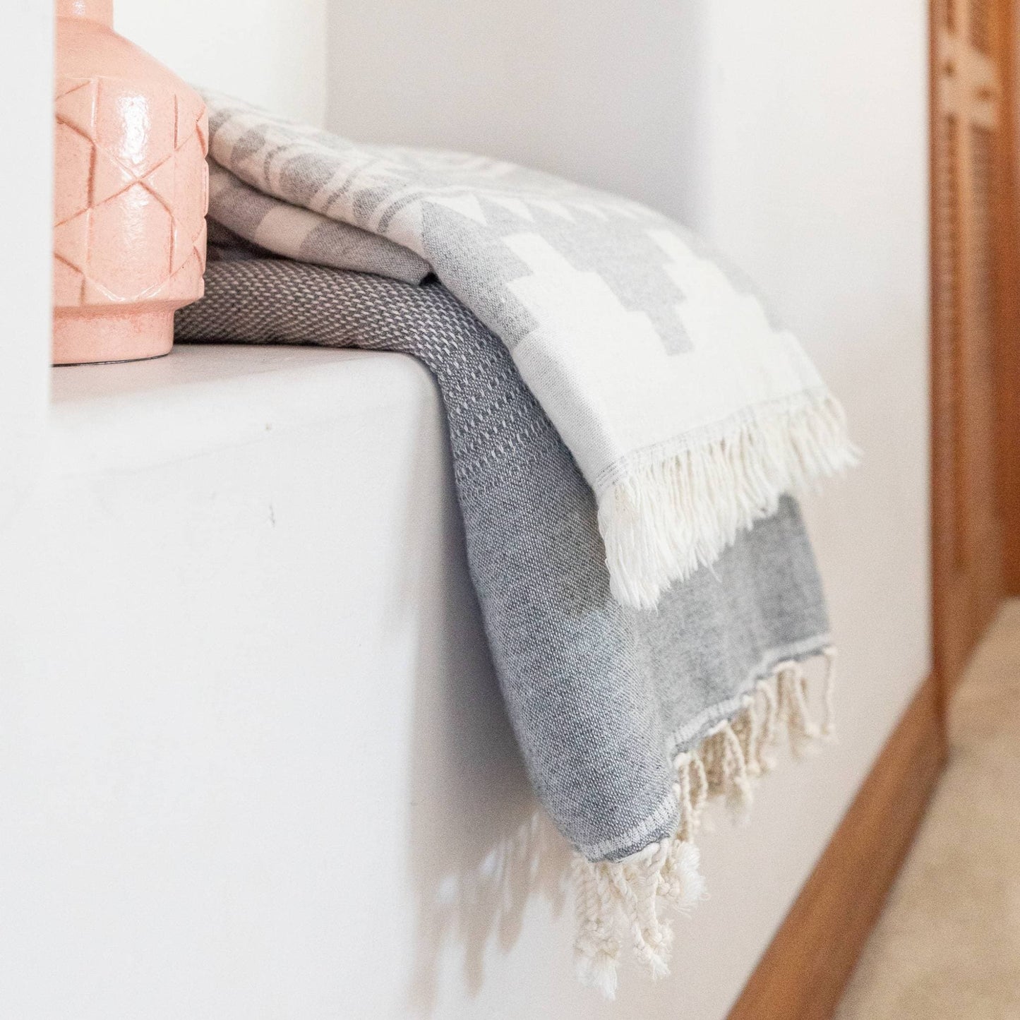 POKOLOKO Staple Lambswool Throw Blanket #color_cadet-staple