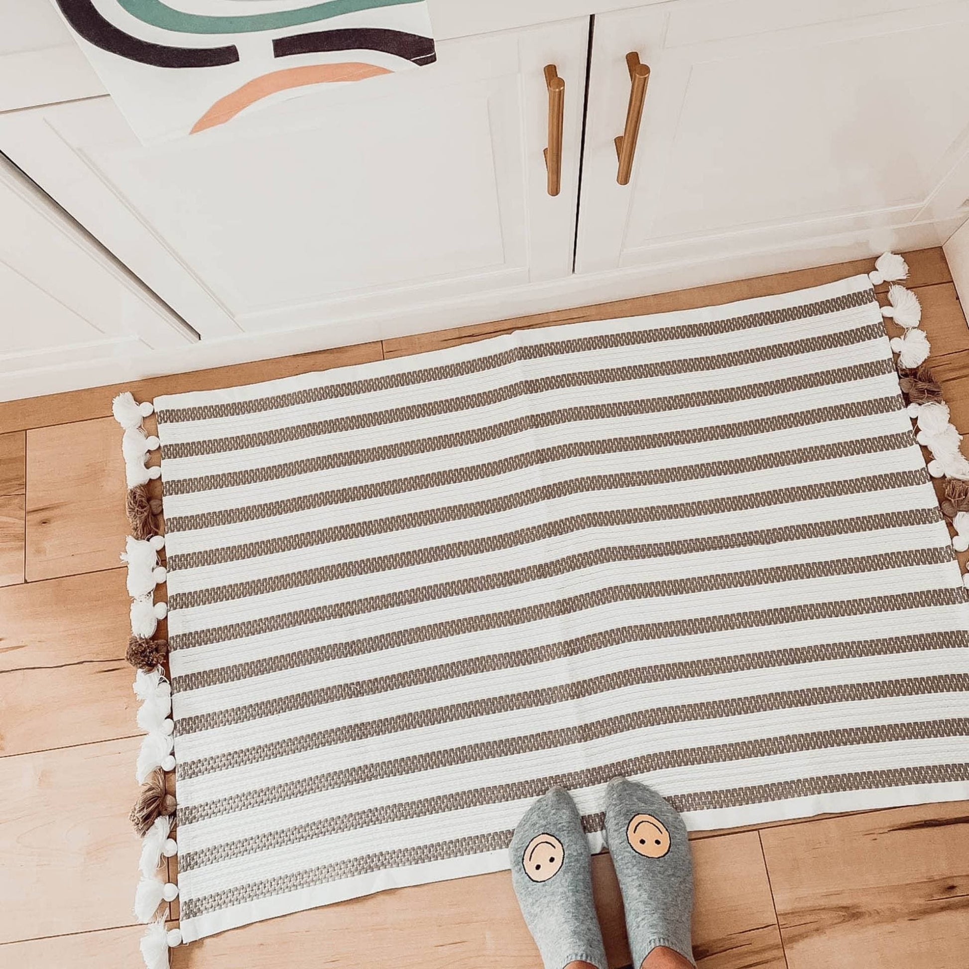 POKOLOKO Striped Bath Mat #color_striped-beige