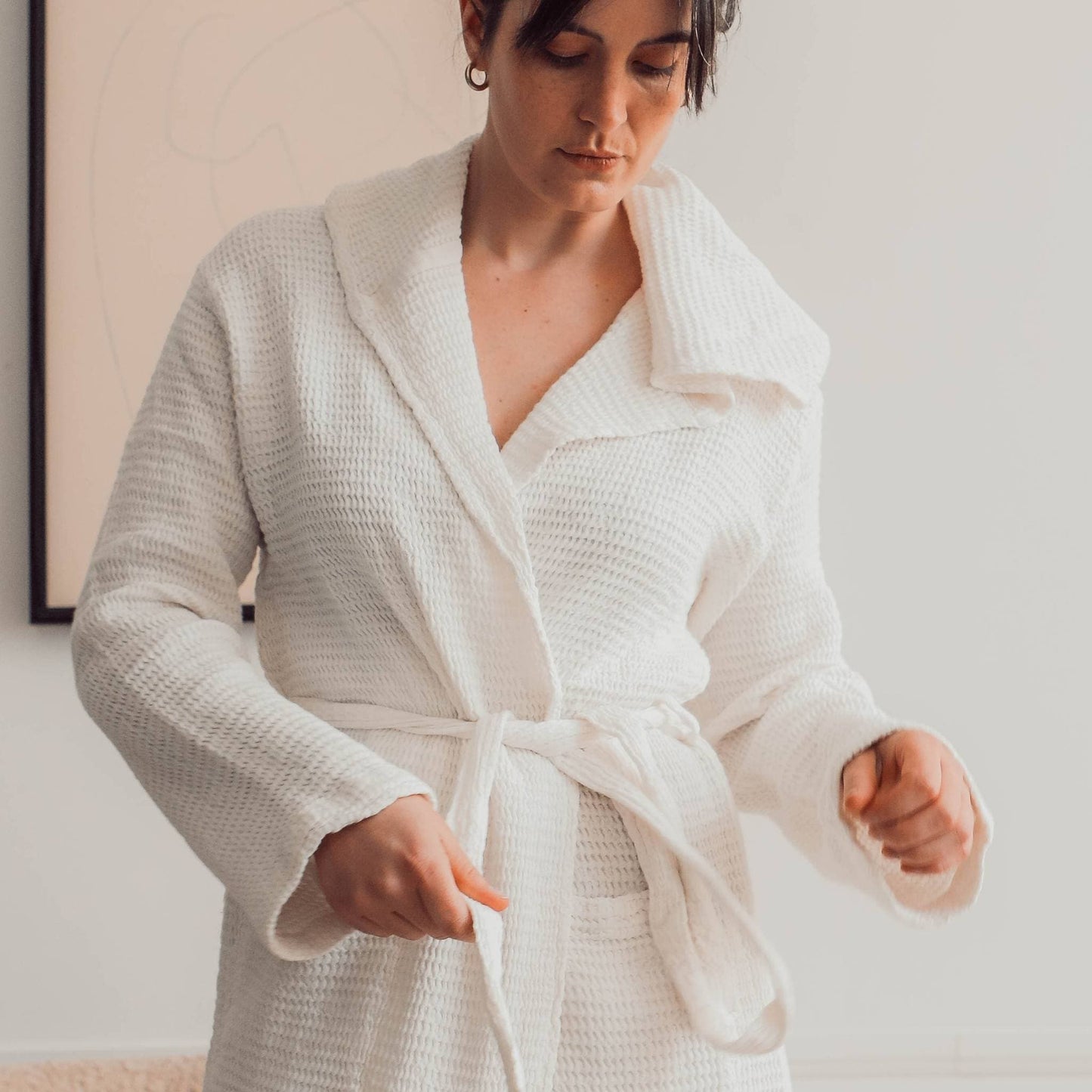 POKOLOKO Wave Bamboo Robe #color_white